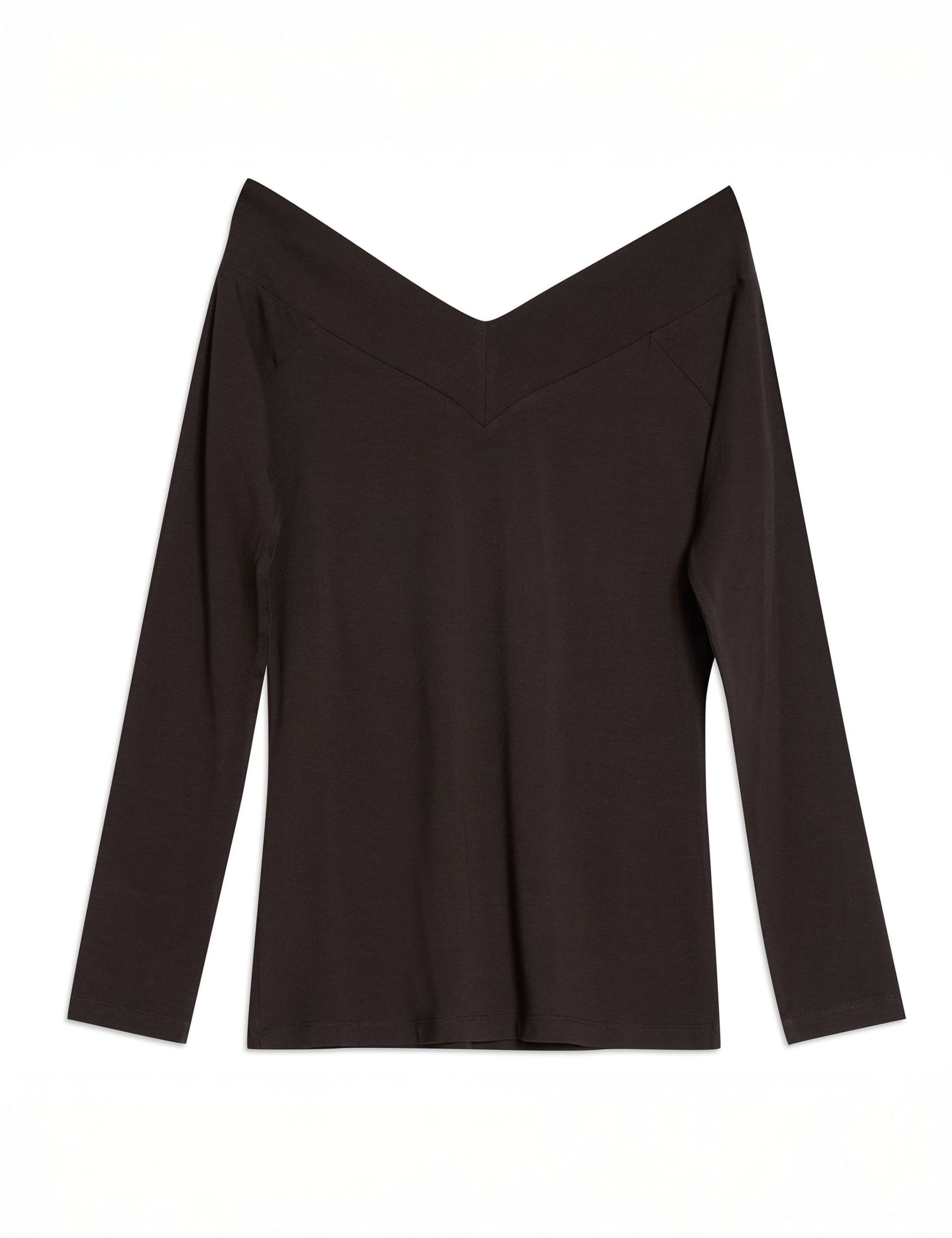 V-Neck Bardot Top 2 of 4