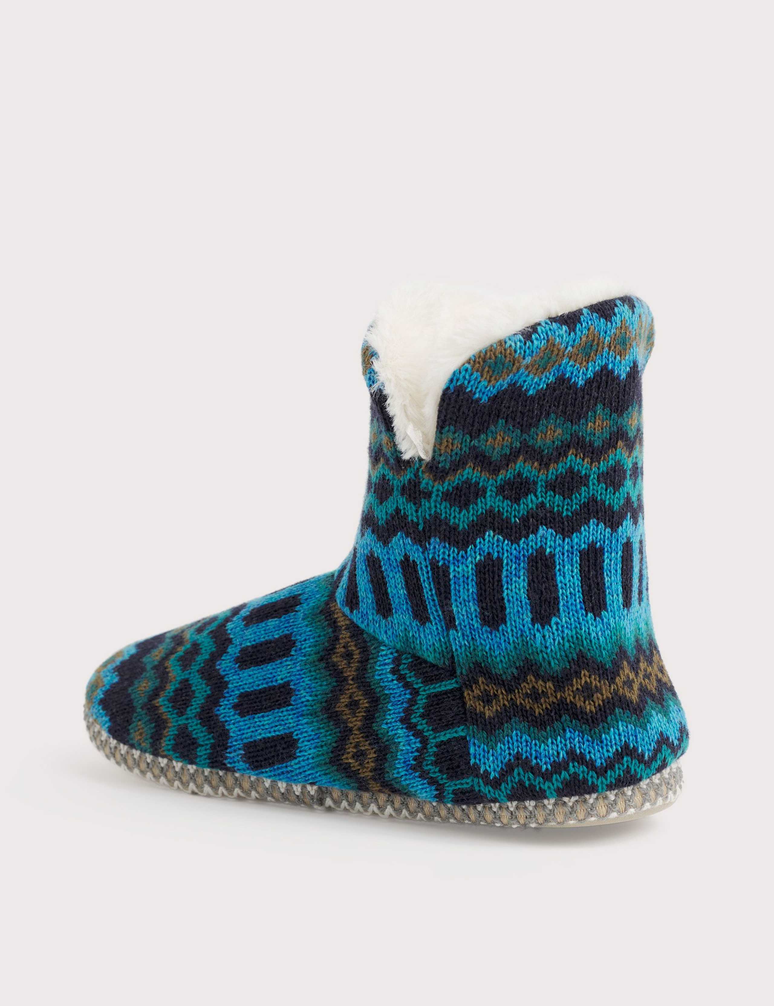 Patterned Fleece Lined Slipper Boots 2 of 5