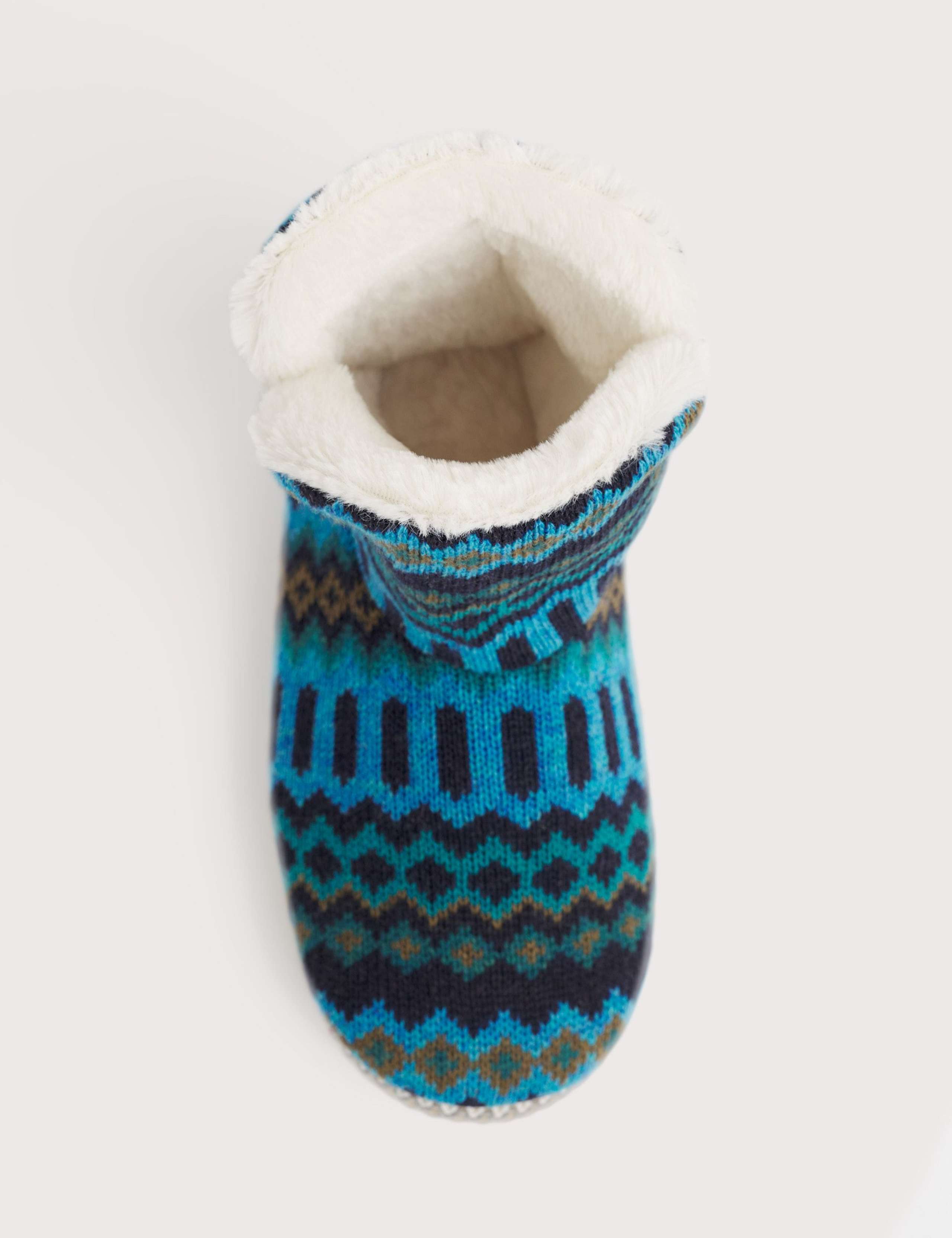 Patterned Fleece Lined Slipper Boots 3 of 5