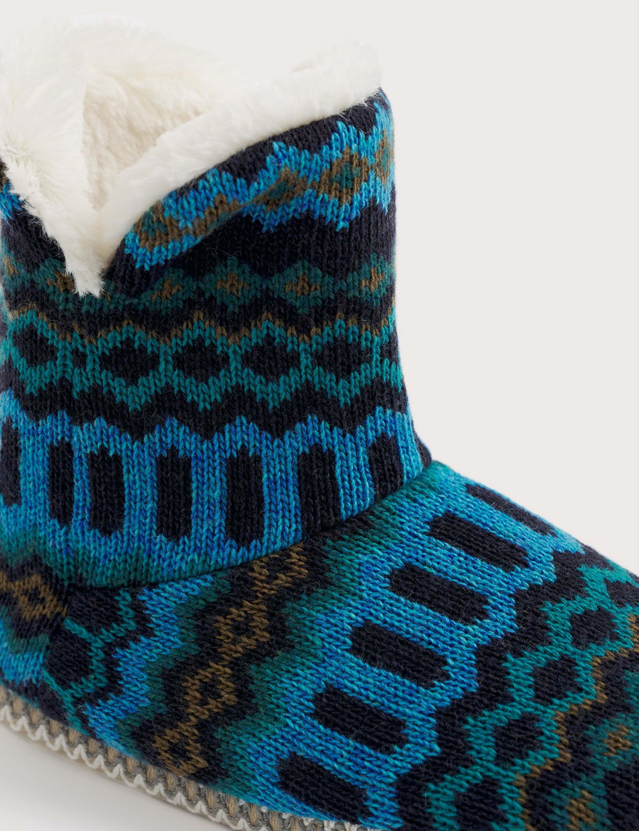 Patterned Fleece Lined Slipper Boots 4 of 5