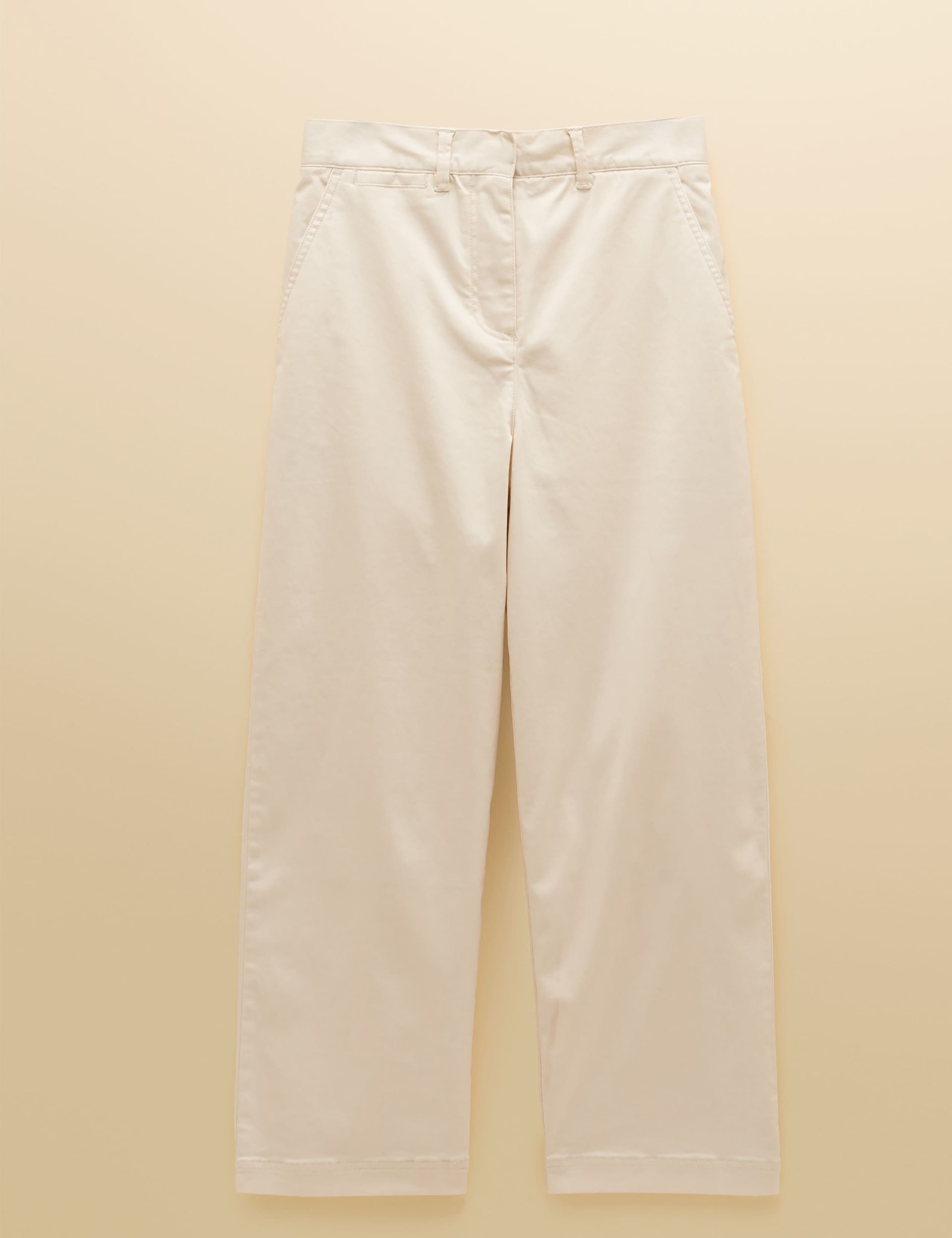 Cotton Rich Wide Leg Cropped Chinos 2 of 6