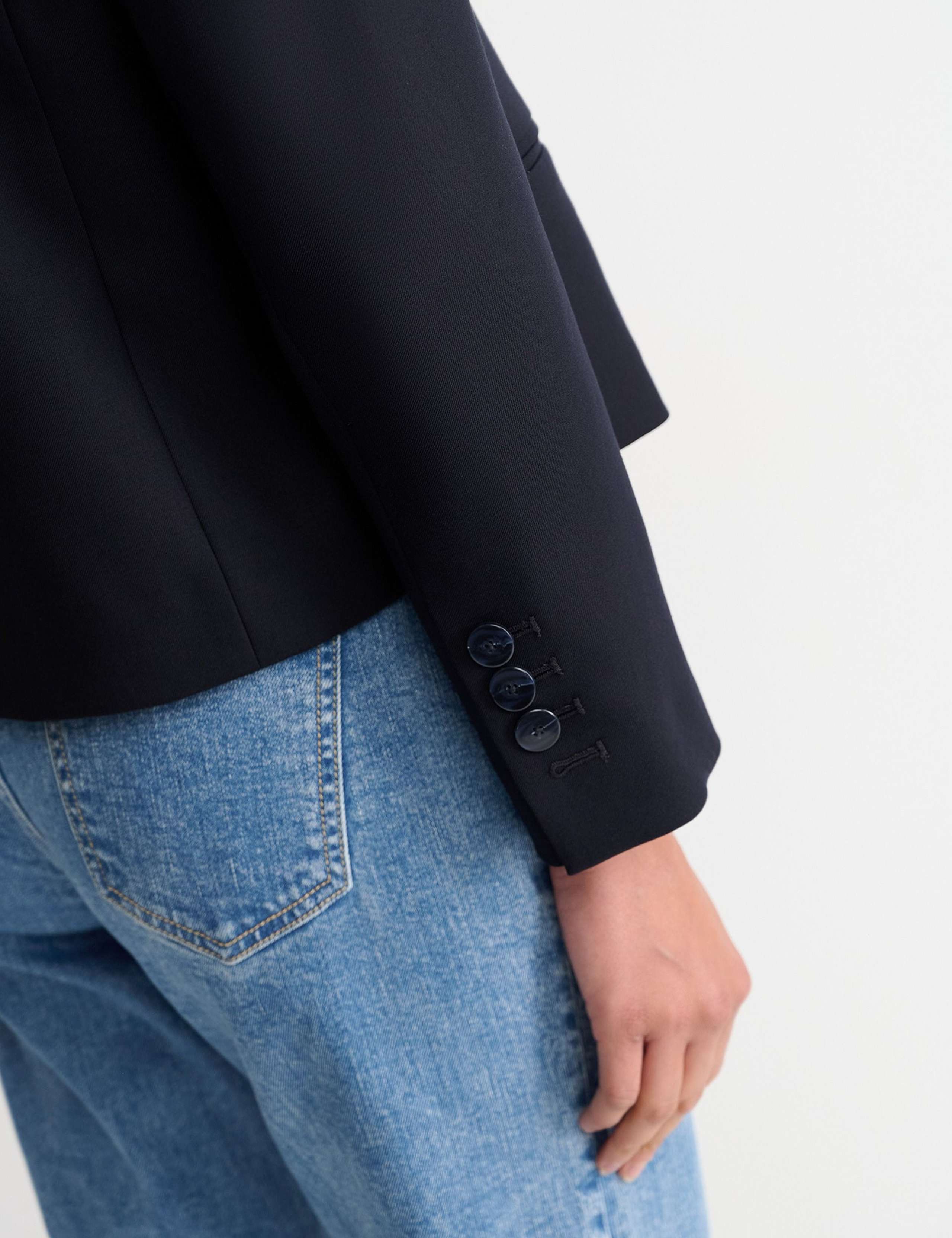 Wool Blend Double Breasted Cropped Blazer 4 of 5