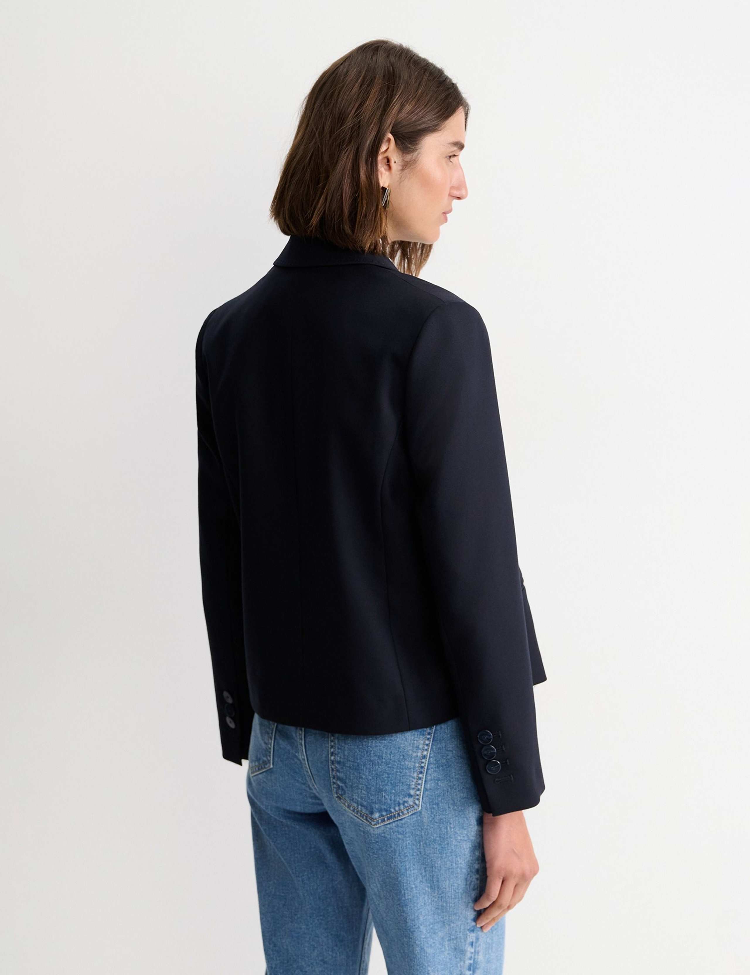 Wool Blend Double Breasted Cropped Blazer 5 of 5