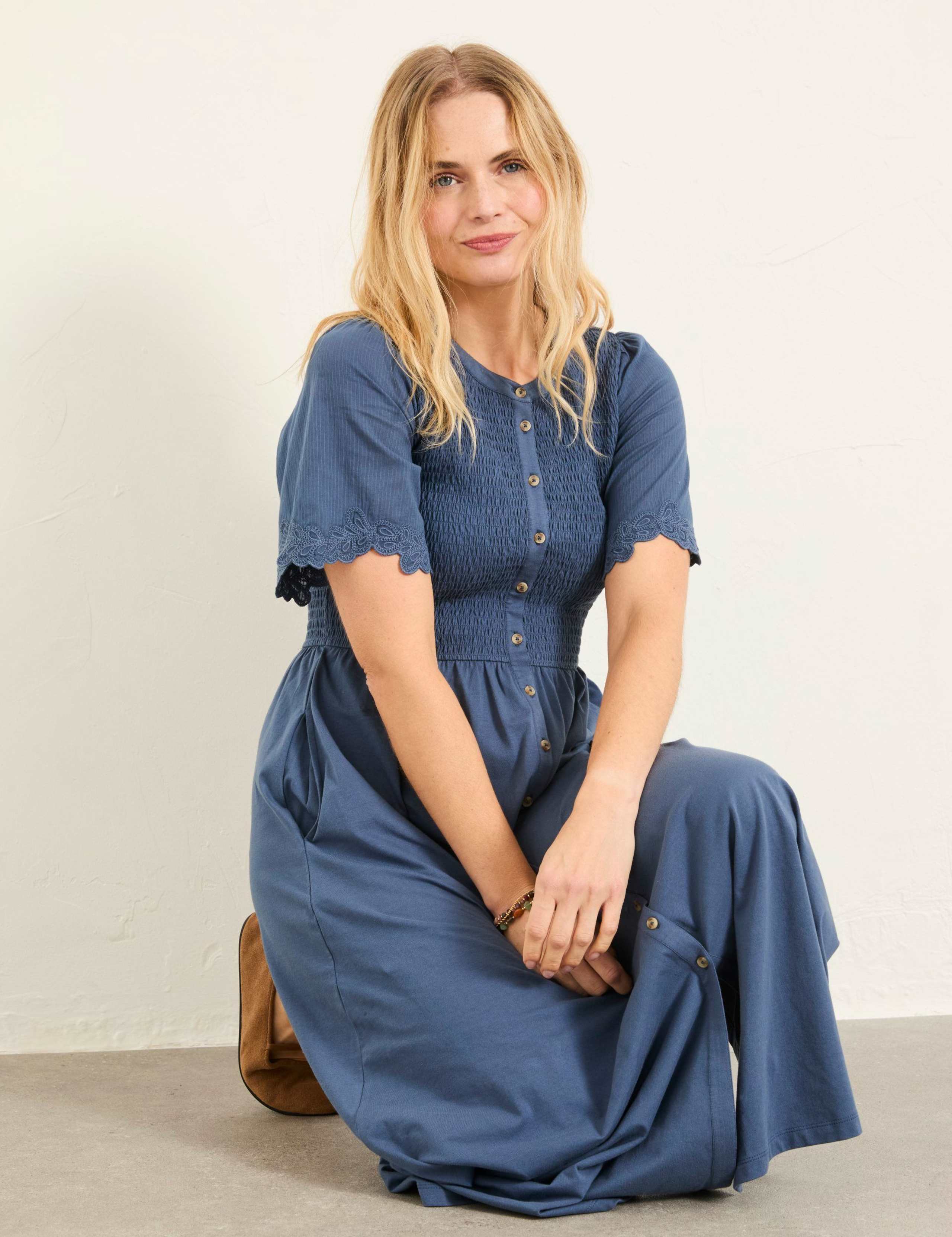 Cotton Rich Midi Waisted Dress 3 of 6