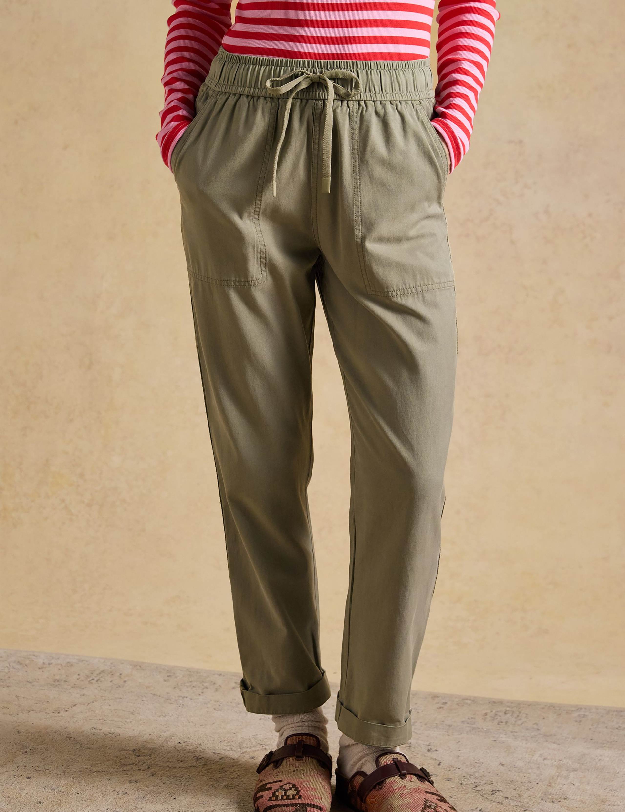 Lyocell Rich Drawstring Relaxed Chinos 1 of 8