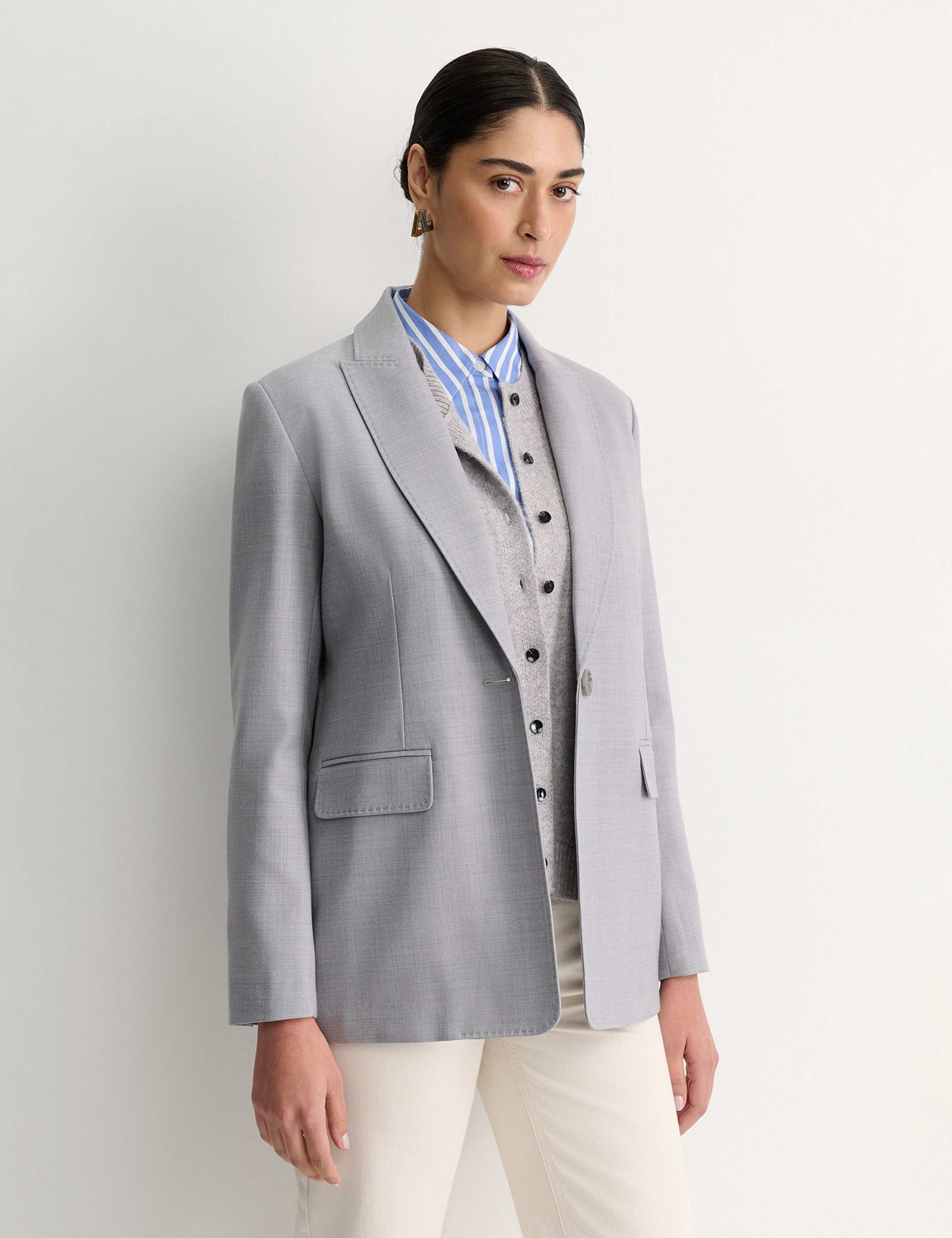 Wool Blend Tailored Blazer 3 of 5