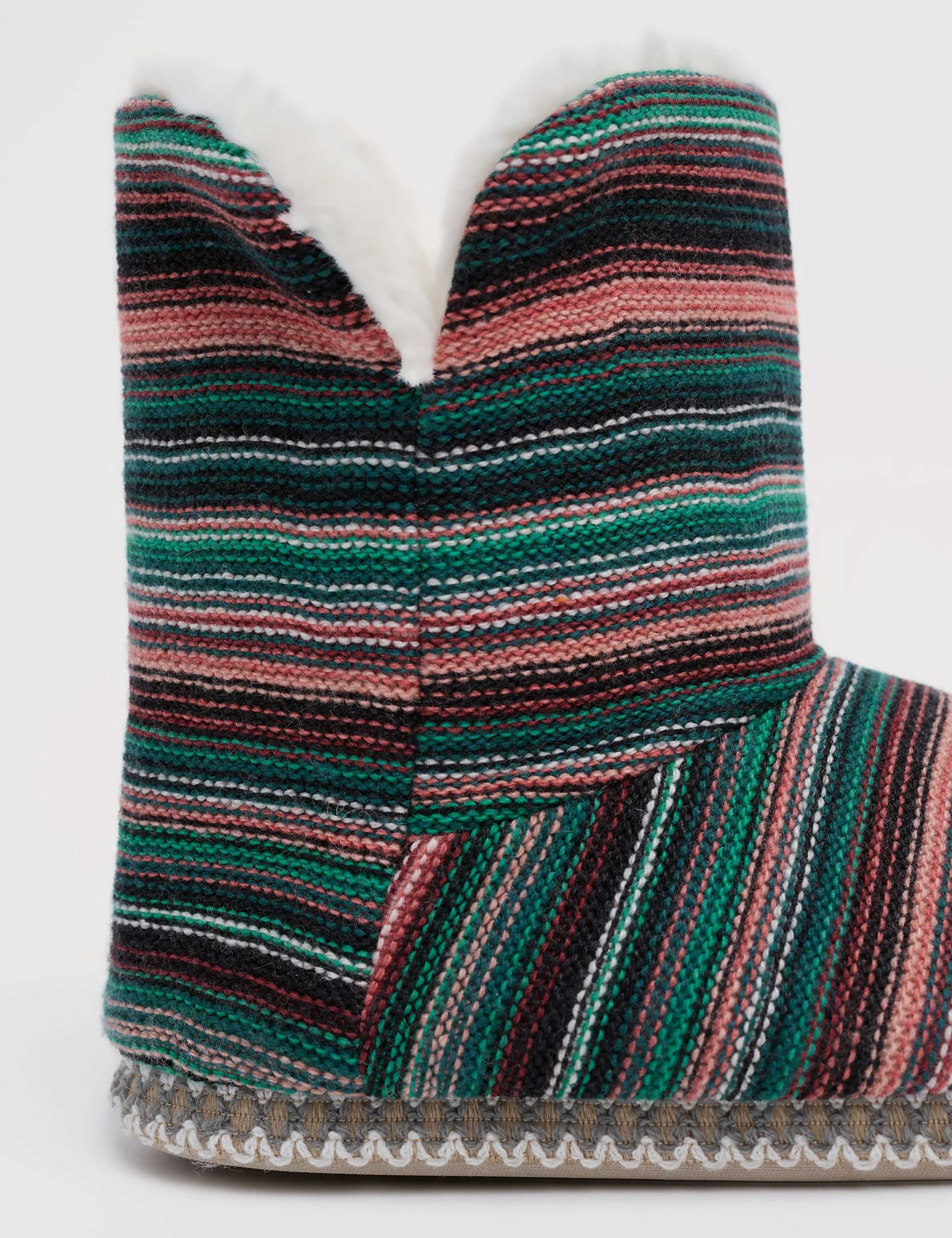 Striped Slipper Boots with Wool 4 of 5