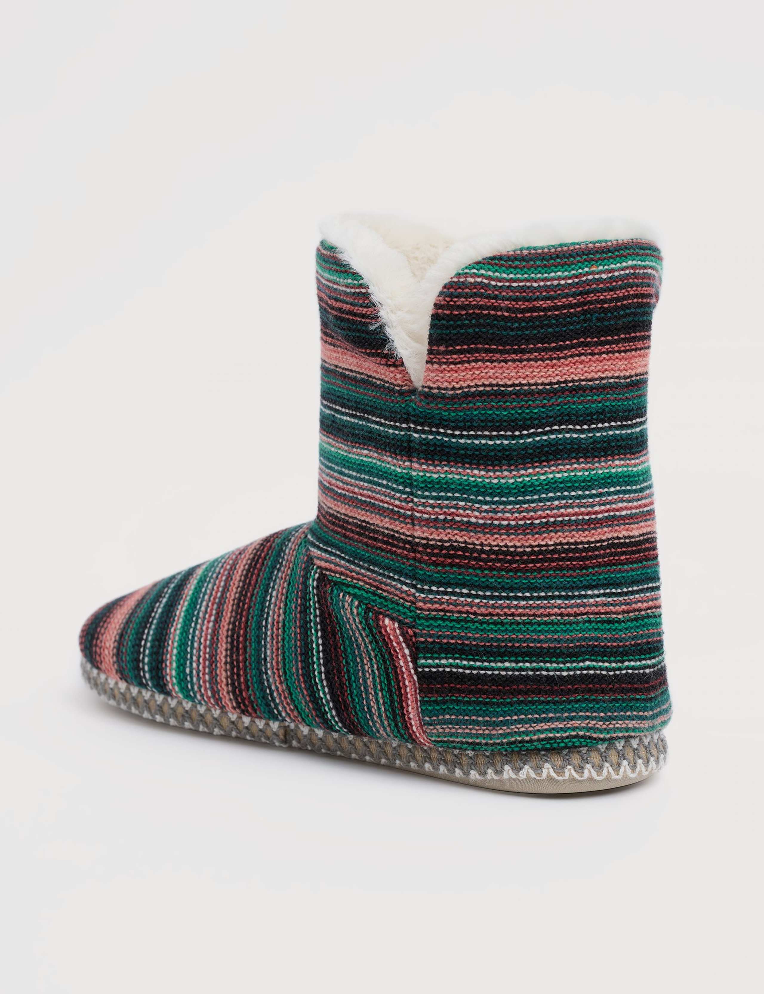 Striped Slipper Boots with Wool 5 of 5