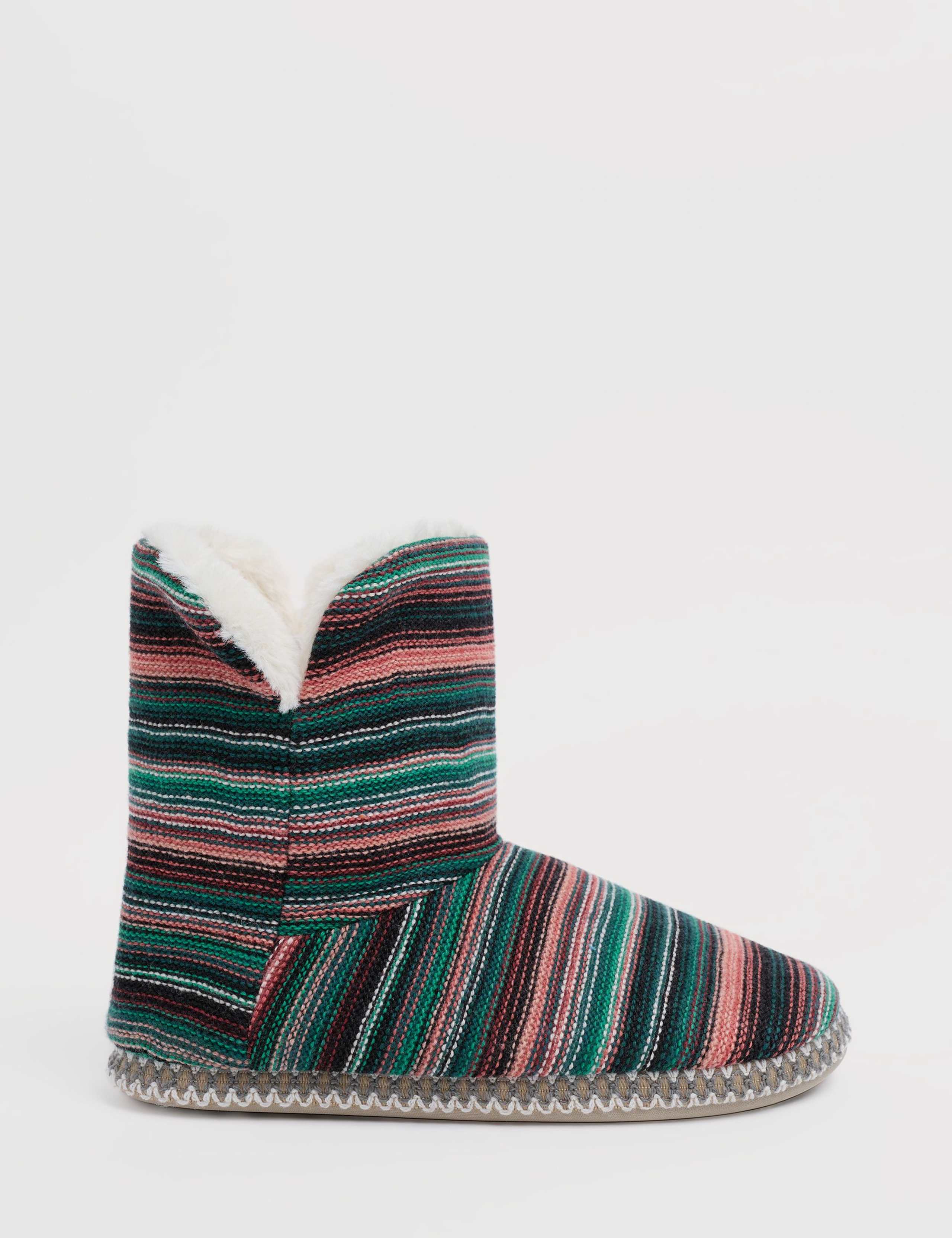 Striped Slipper Boots with Wool 2 of 5