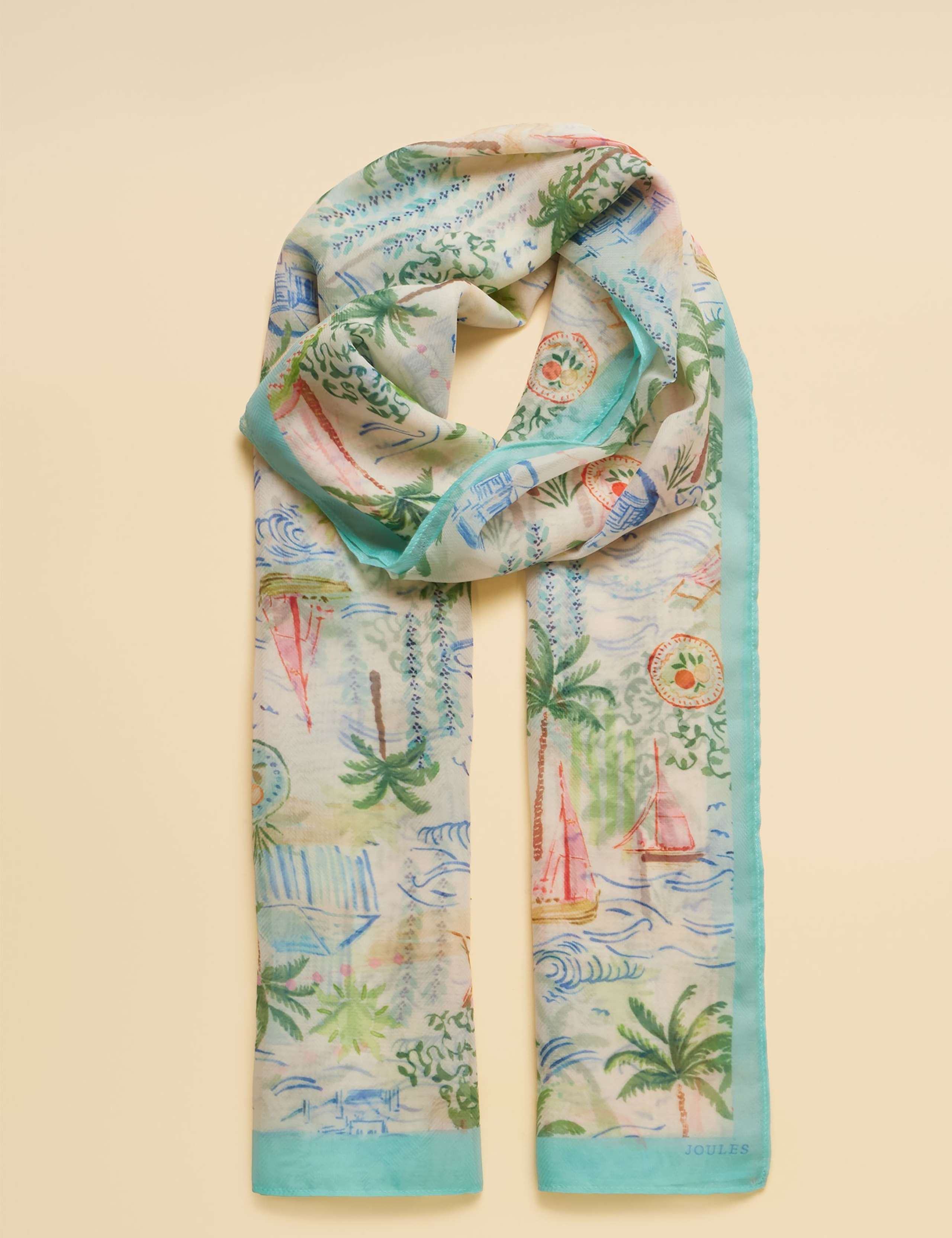 Palm Print Lightweight Rectangle Scarf 1 of 9