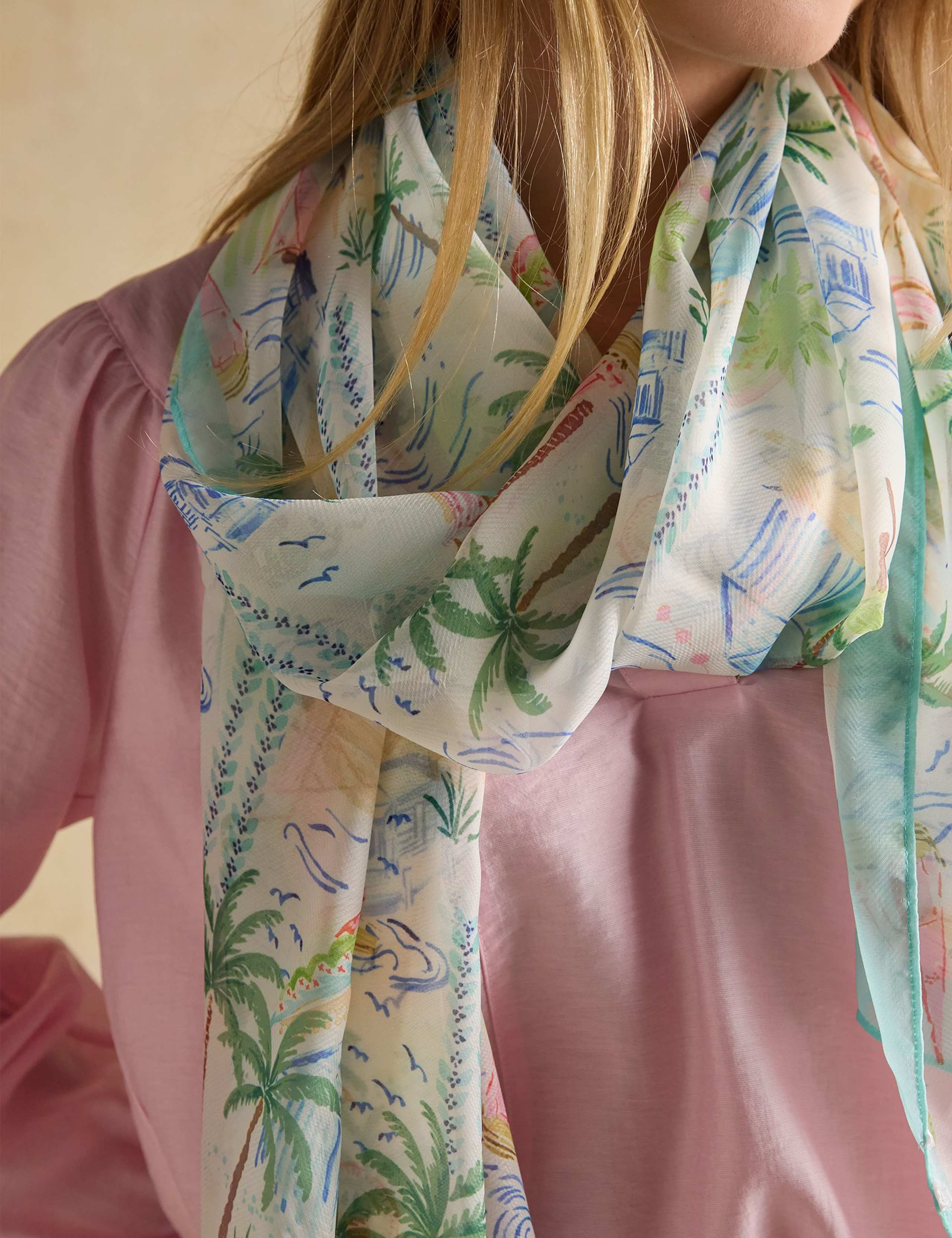 Palm Print Lightweight Rectangle Scarf 6 of 9