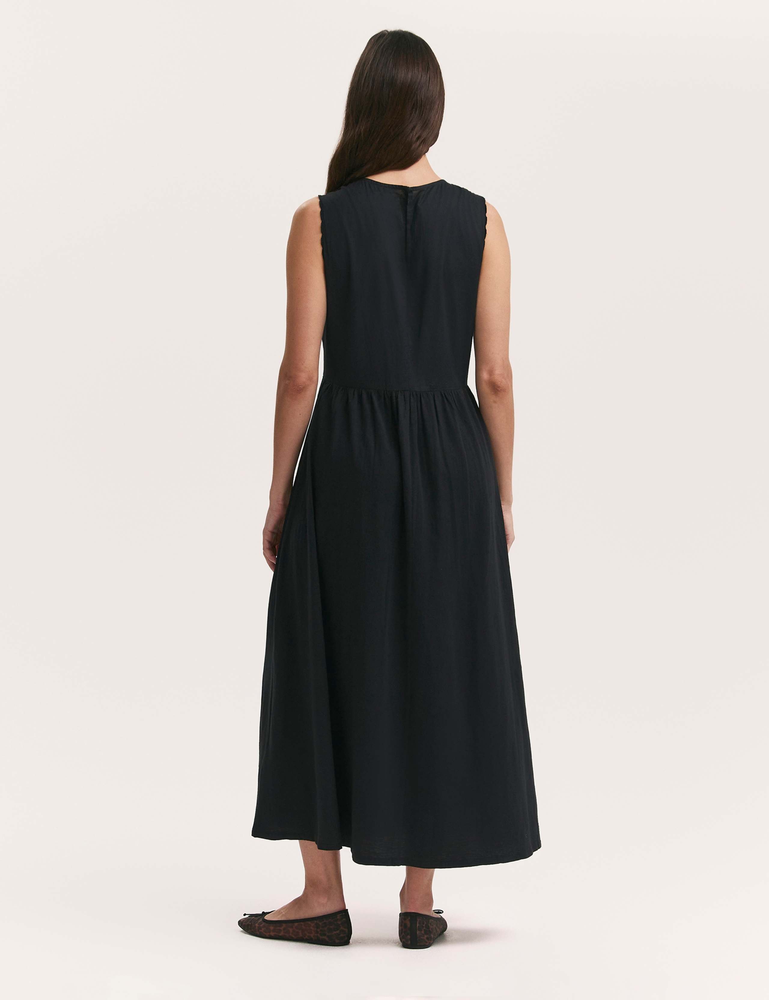 Pure Cotton Embroidered Midi Smock Dress 3 of 4