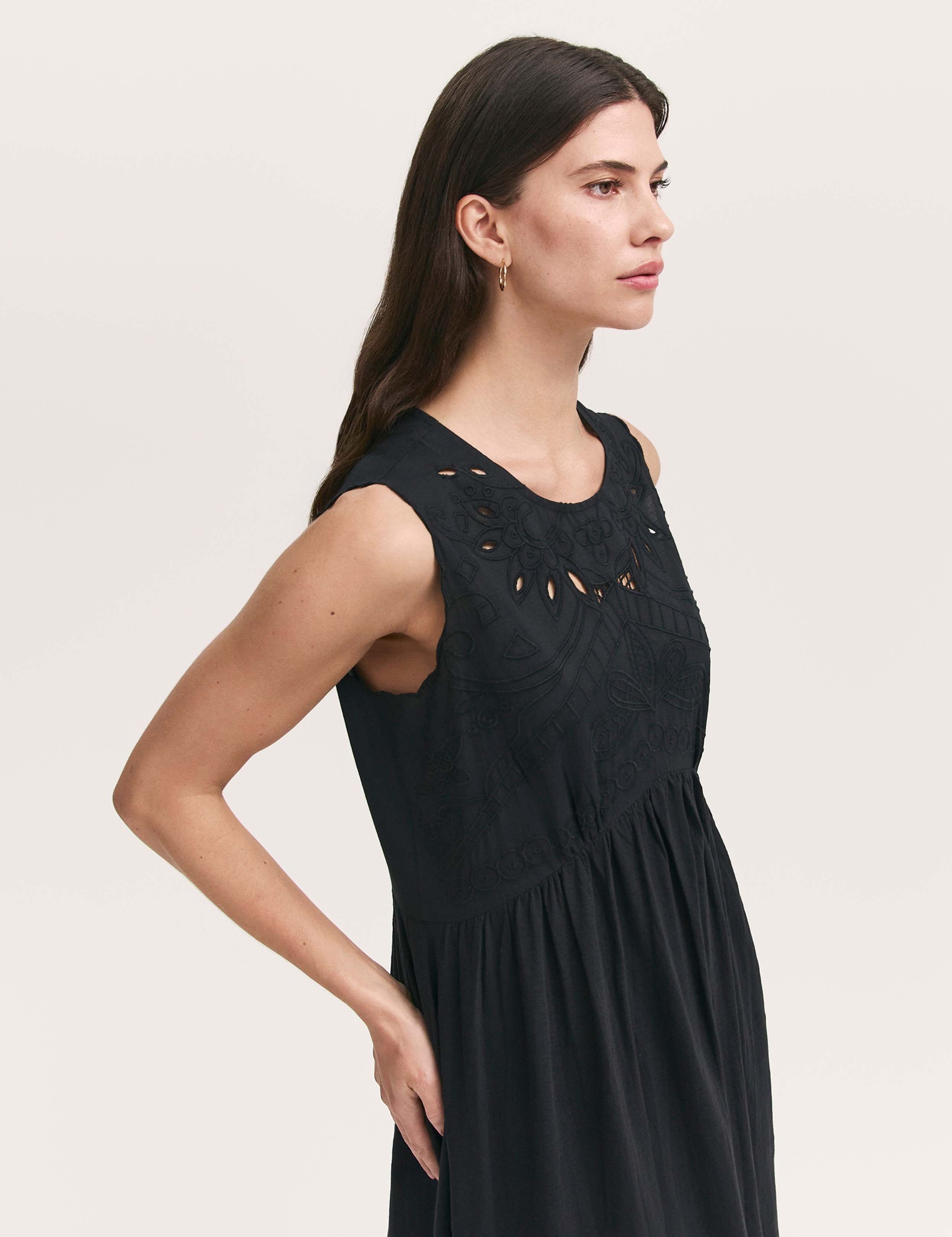 Pure Cotton Embroidered Midi Smock Dress 4 of 4