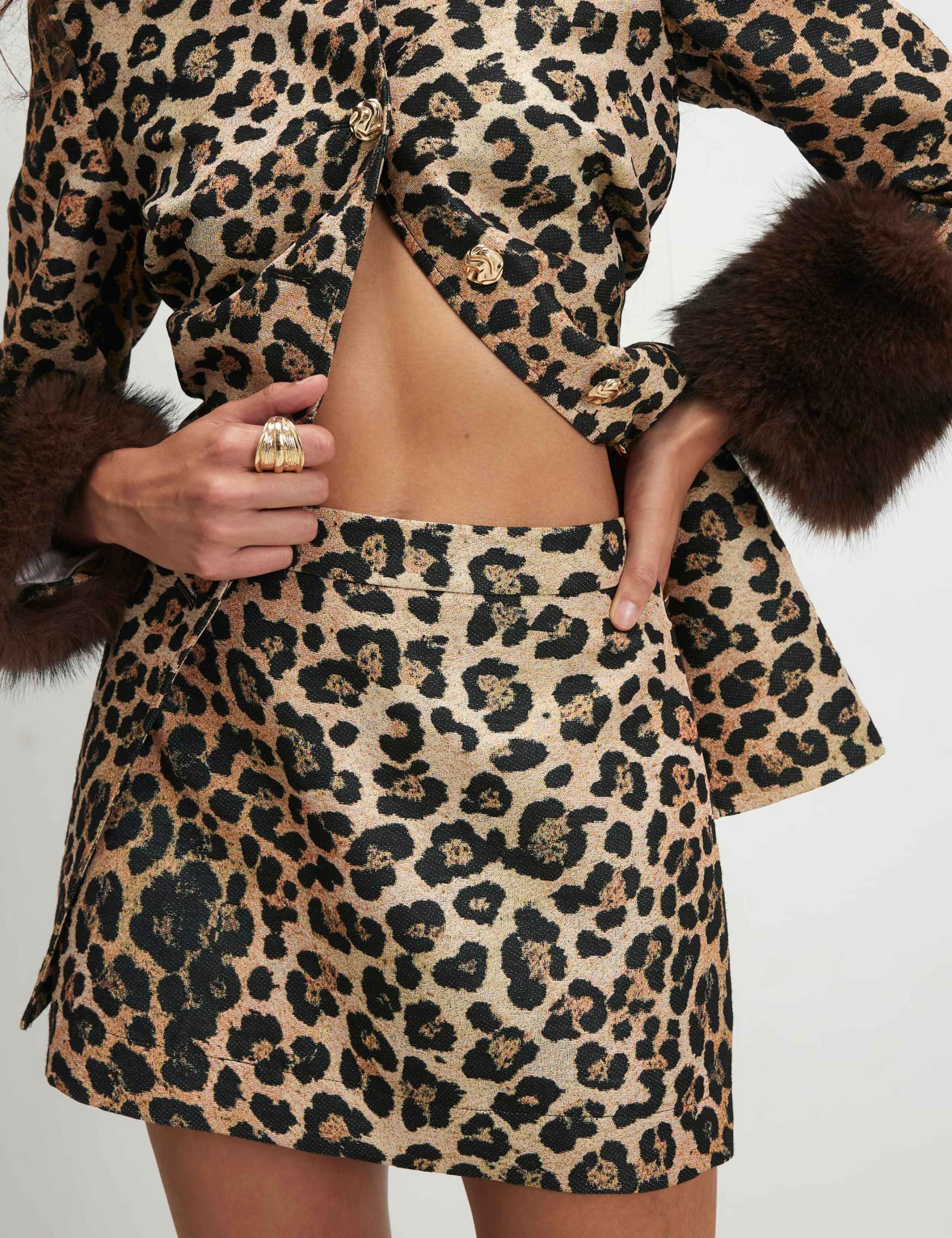 Leopard Print Mini Wrap Skirt 2 of 4