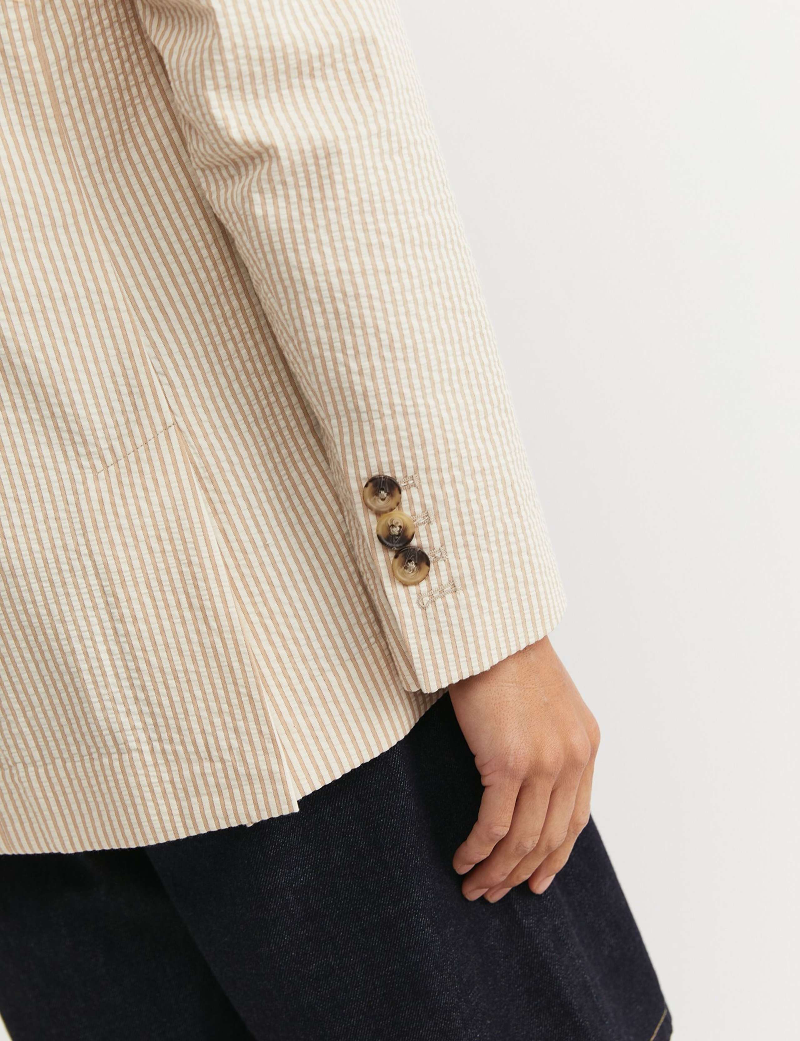 Pure Cotton Striped Double Breasted Blazer 5 of 6