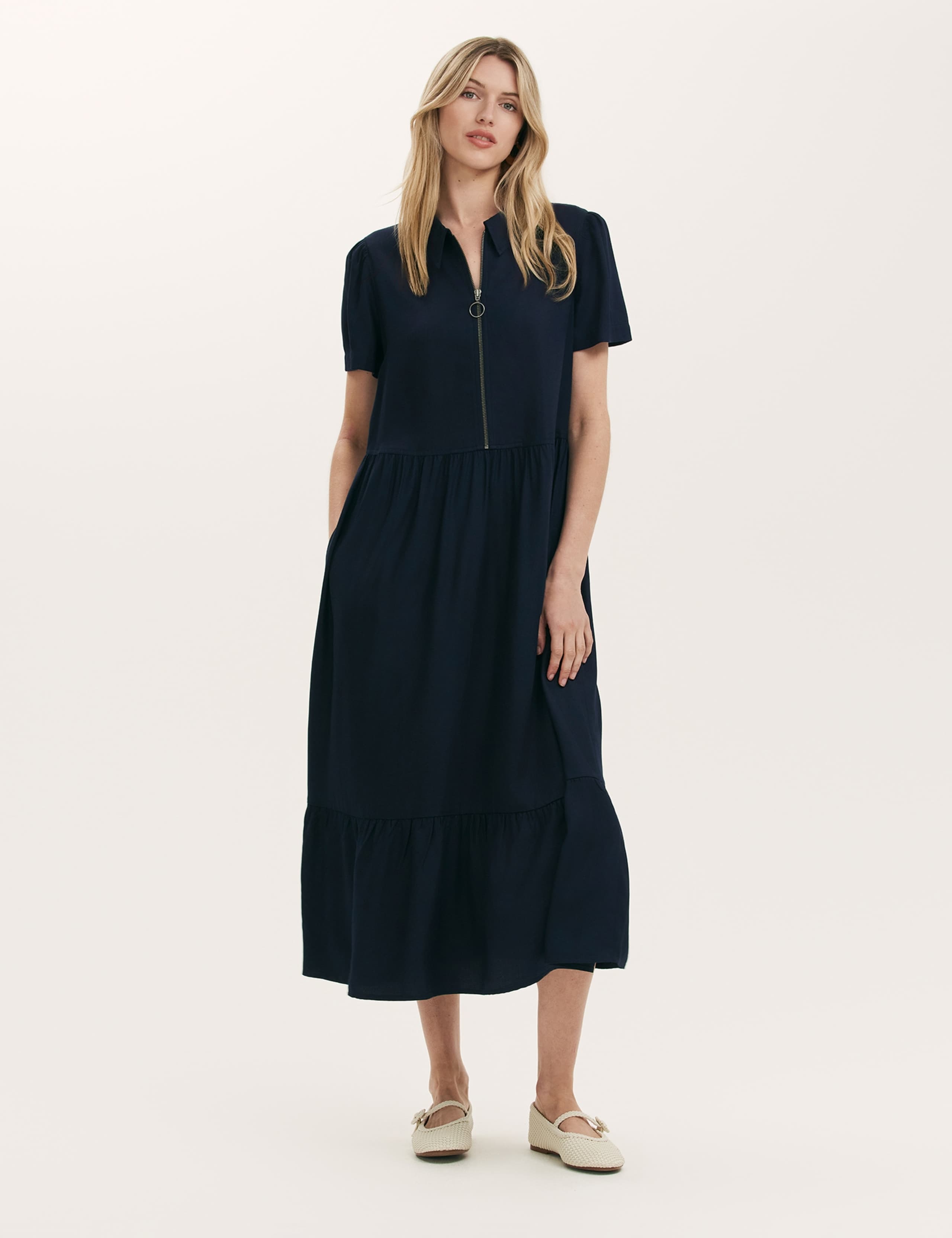 Zip Up Midi Shirt Dress 4 of 5