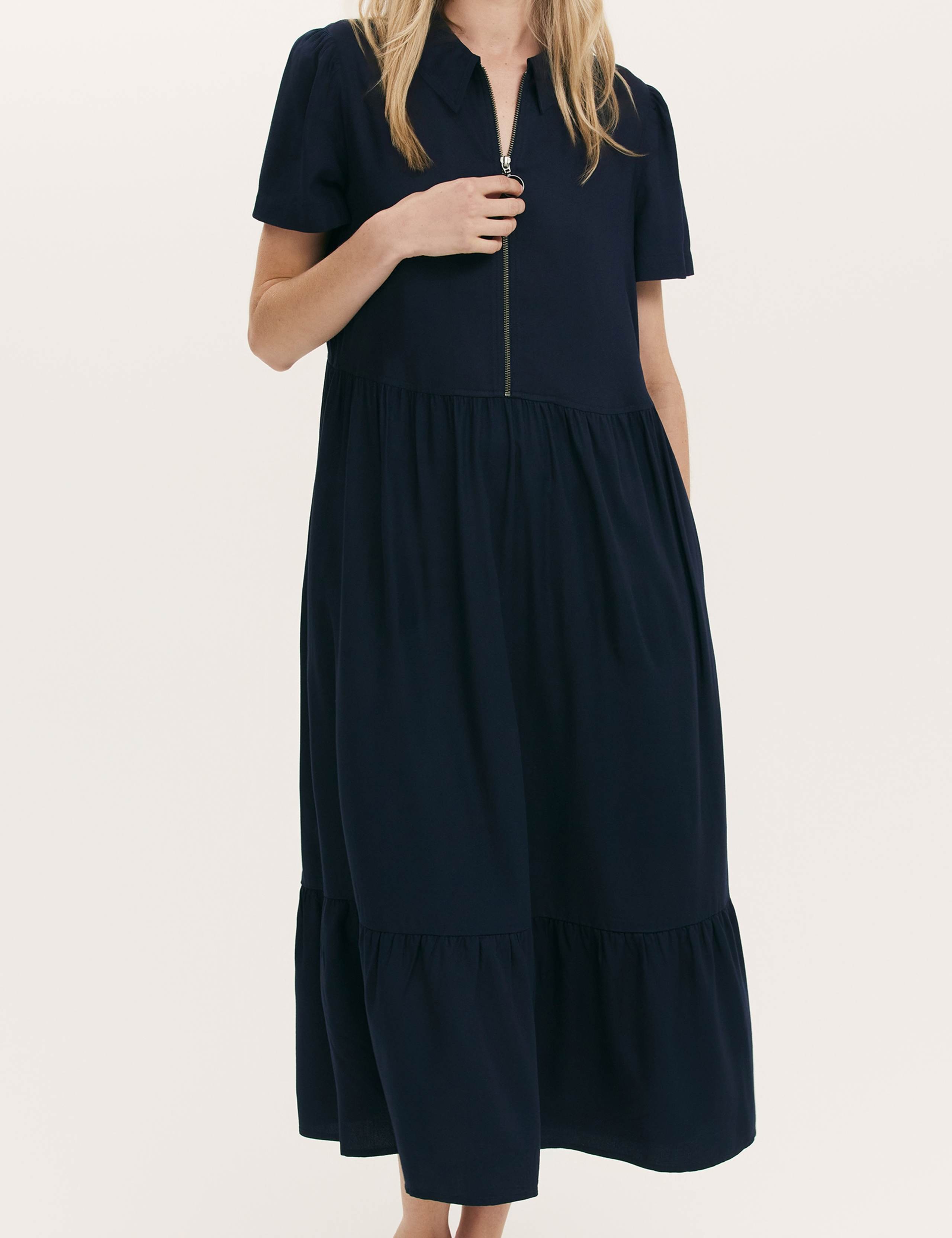 Zip Up Midi Shirt Dress 5 of 5