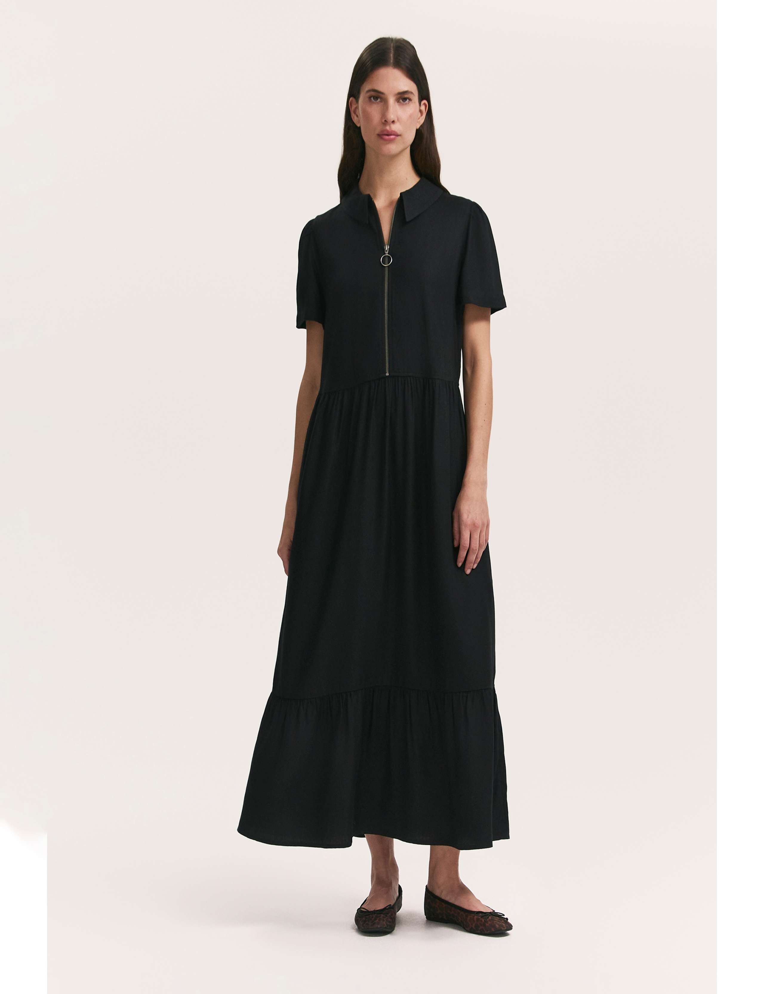 Zip Up Midi Shirt Dress 2 of 4