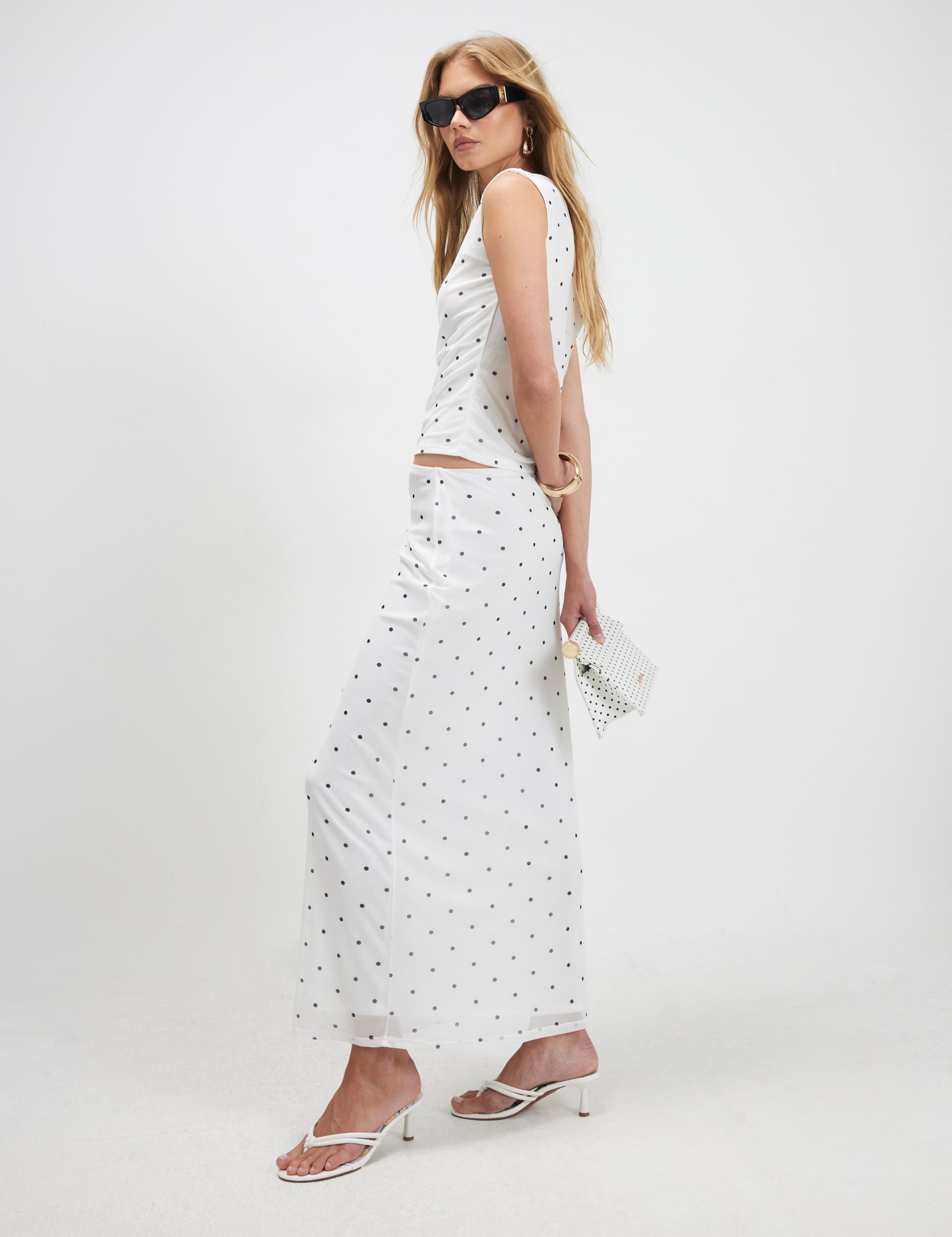 Polka Dot Maxi Pencil Skirt 1 of 5