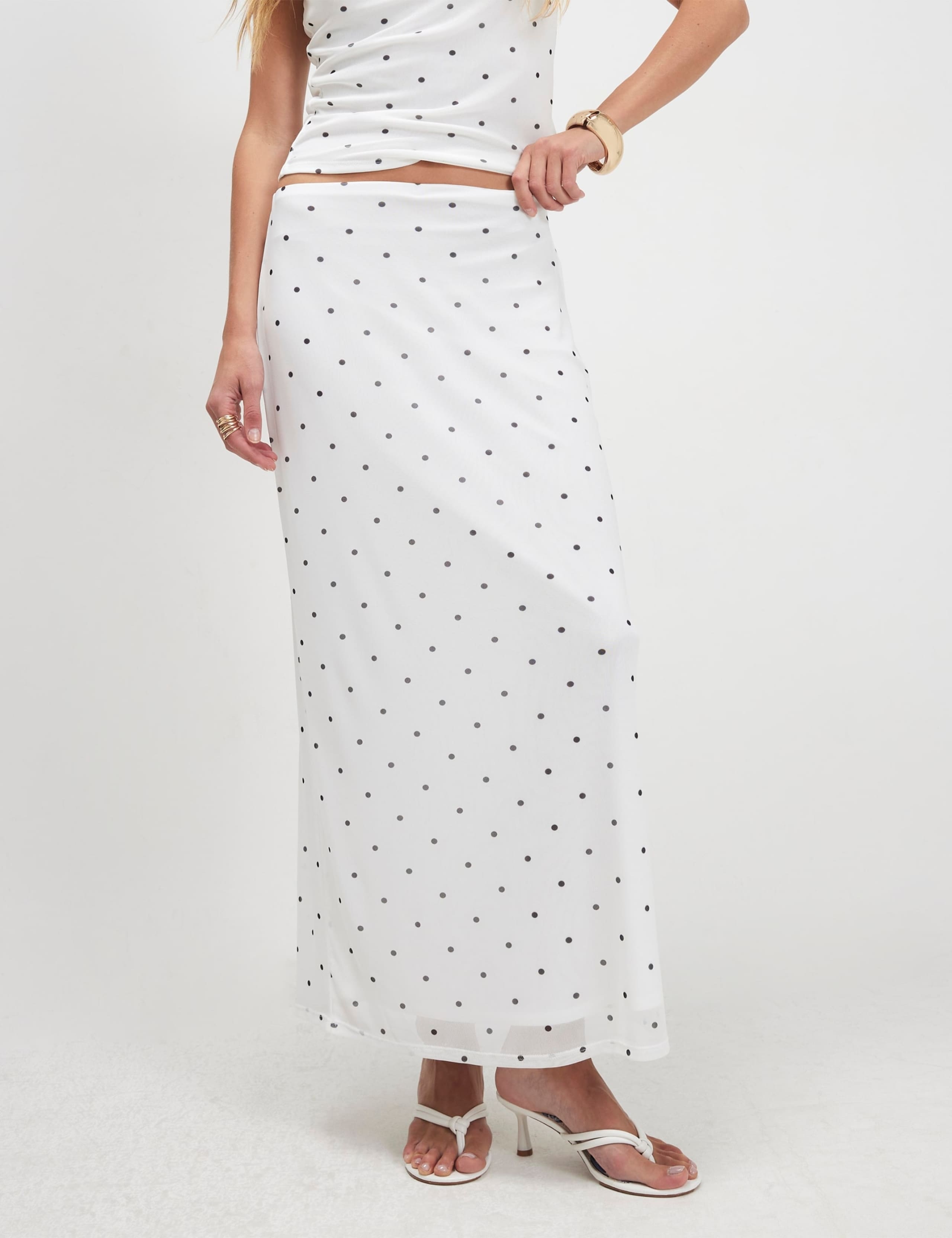 Polka Dot Maxi Pencil Skirt 5 of 5