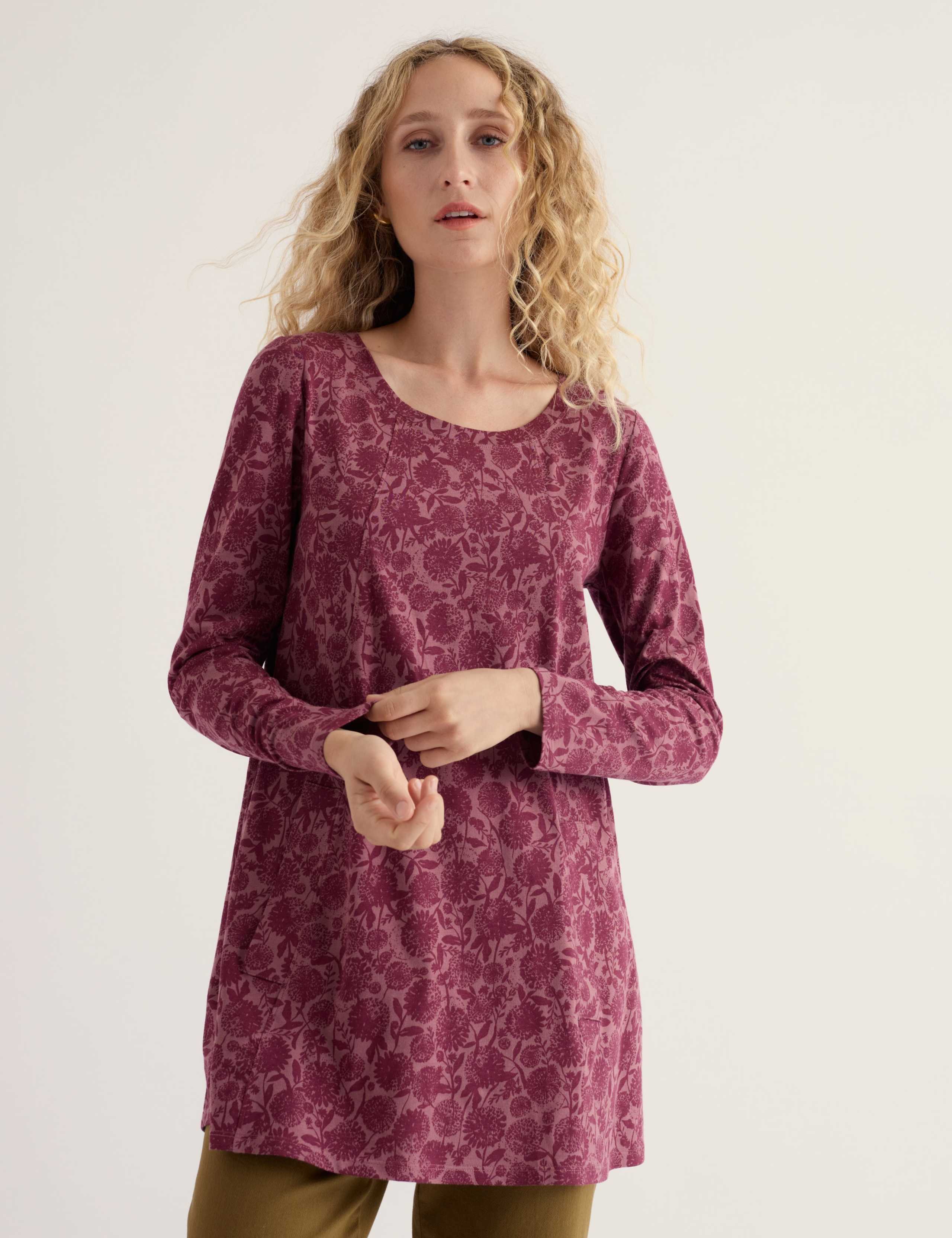 Cotton Rich Floral Notch Neck Tunic 3 of 5