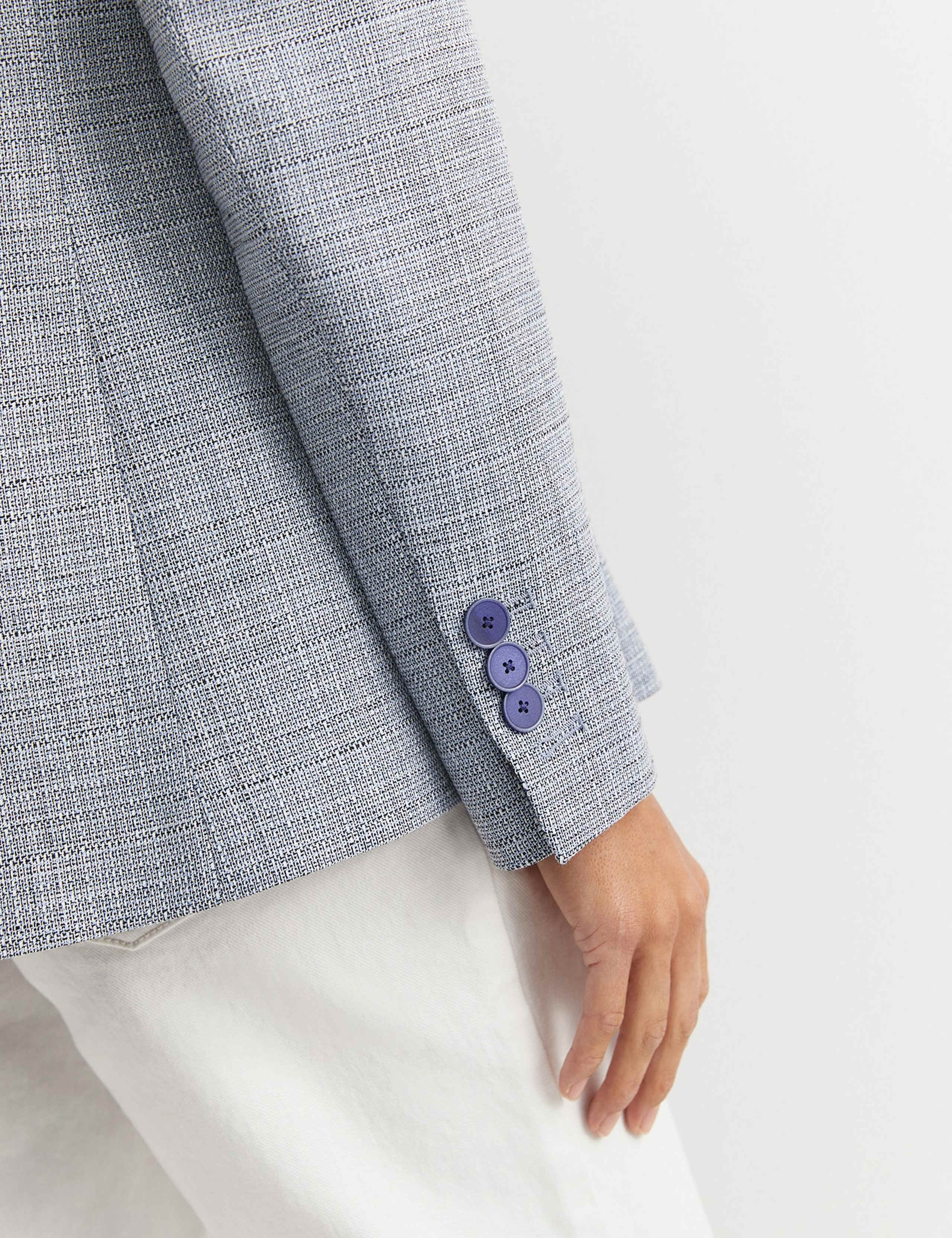 Tailored Textured Blazer with Linen 5 of 5