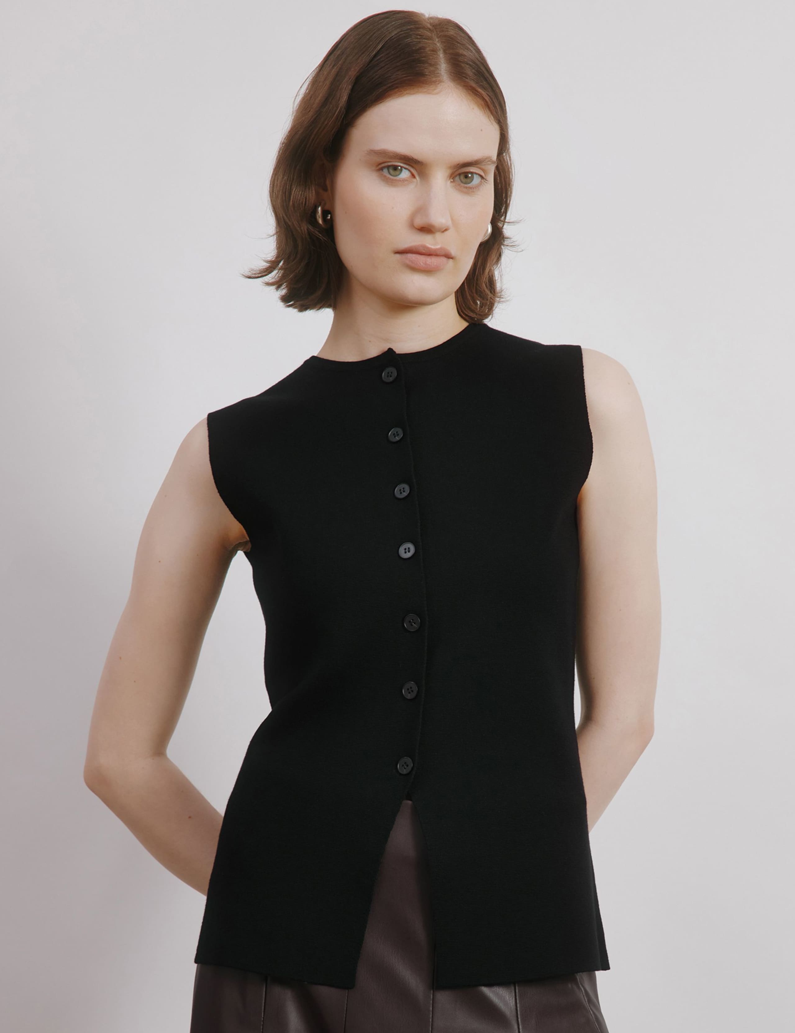 Textured Round Neck Waistcoat 3 of 5