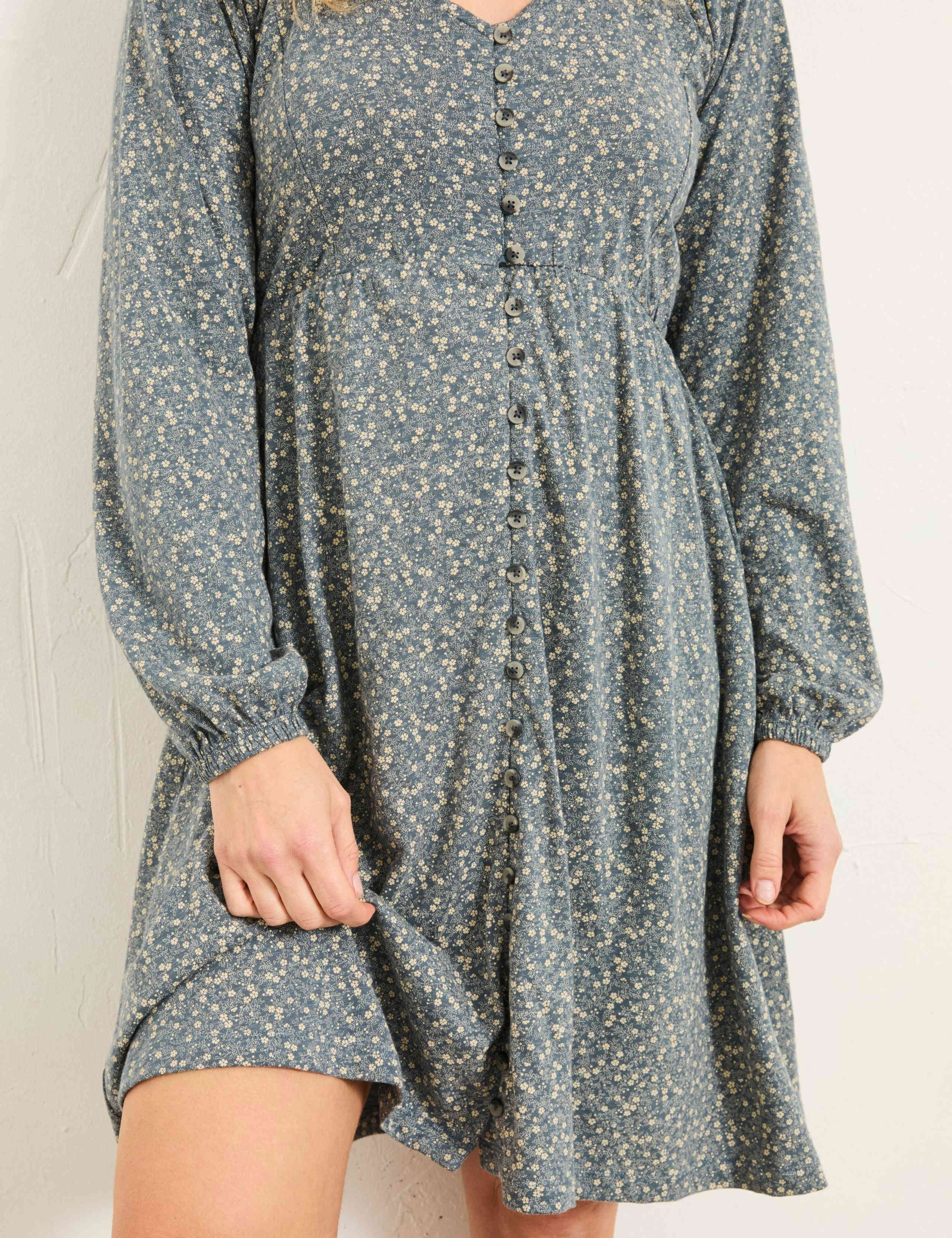 Cotton Rich Floral V-Neck Mini Tea Dress 5 of 5