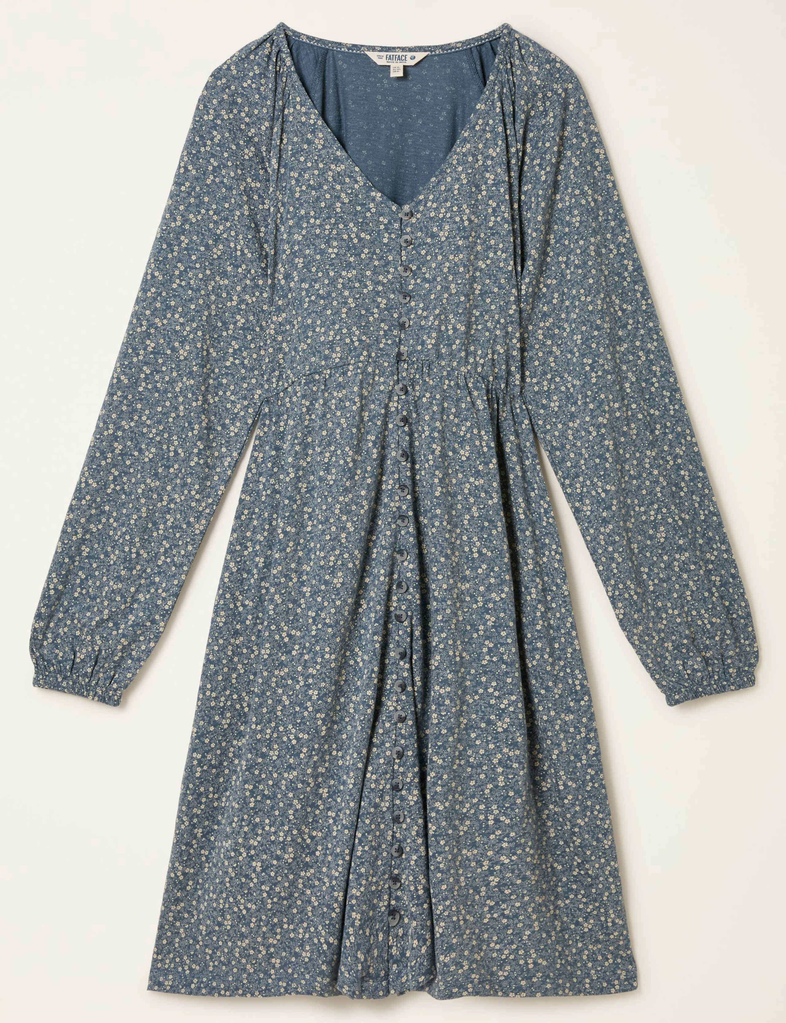 Cotton Rich Floral V-Neck Mini Tea Dress 2 of 5