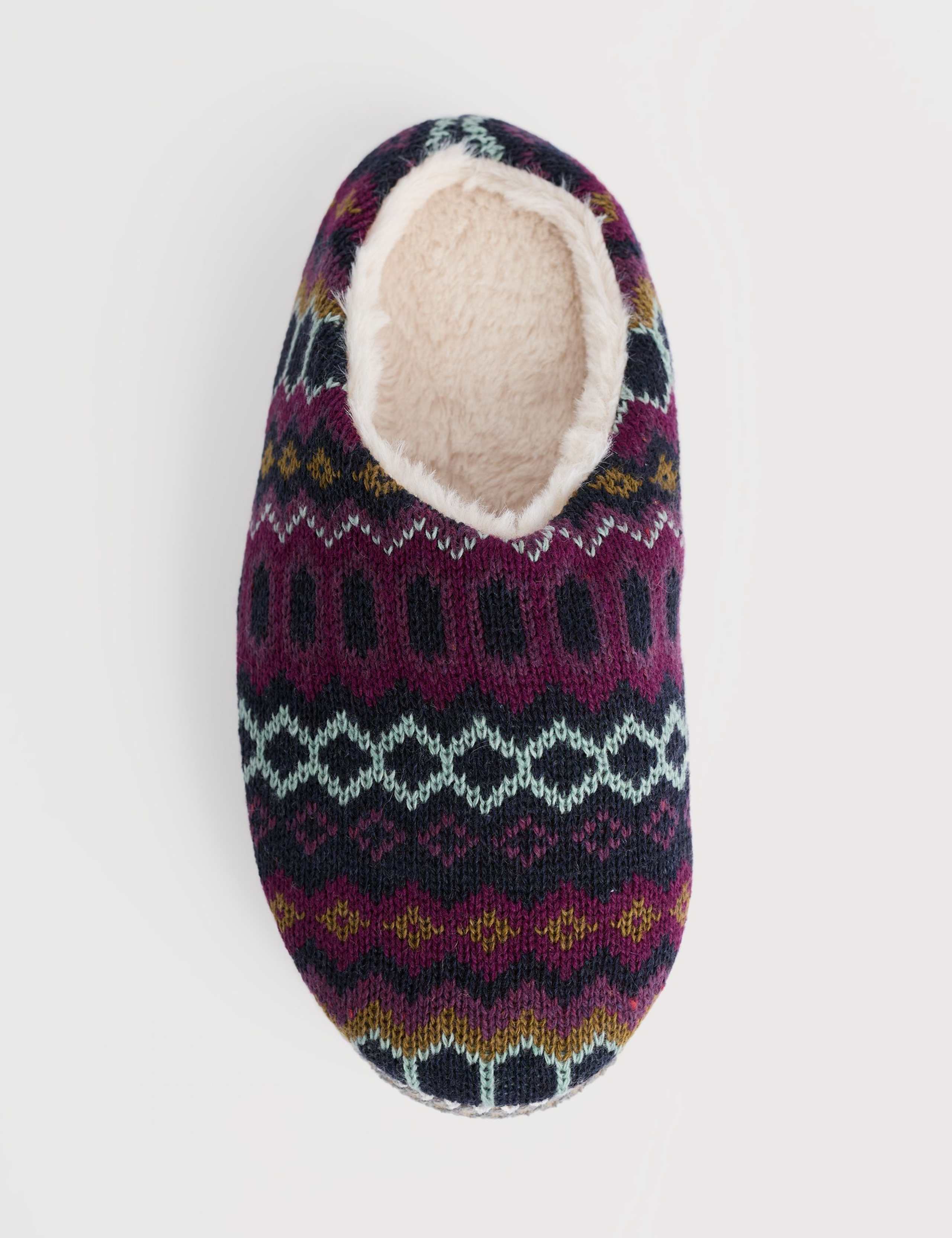 Faux Shearling Patterned Mule Slippers 3 of 5