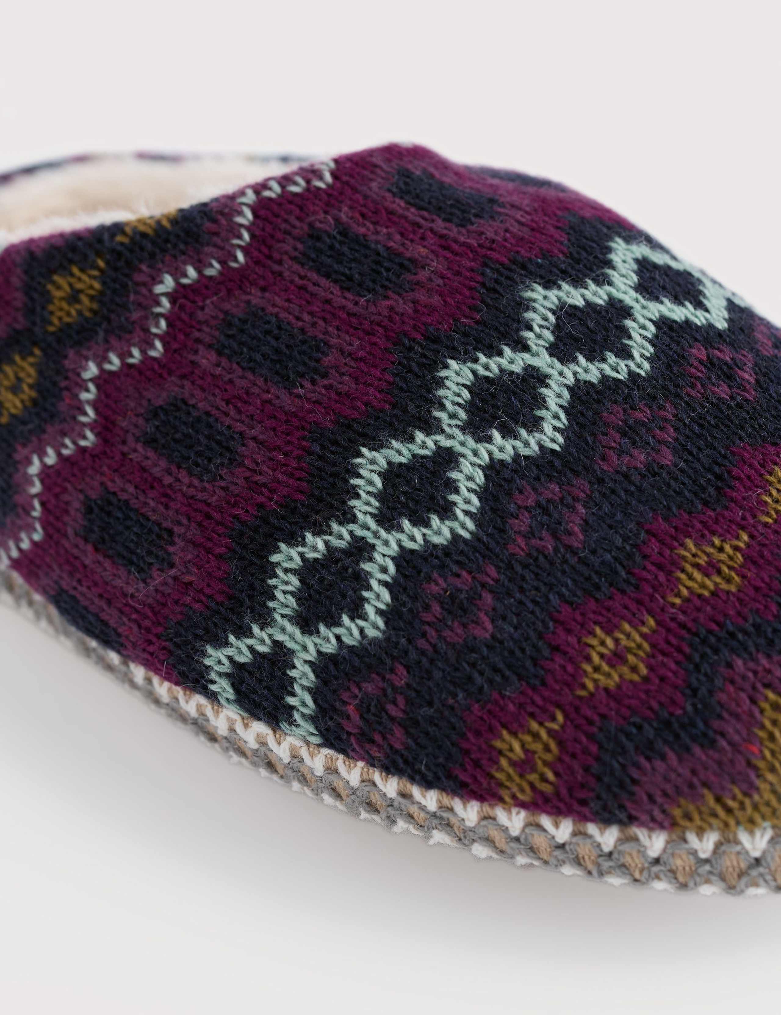 Faux Shearling Patterned Mule Slippers 4 of 5