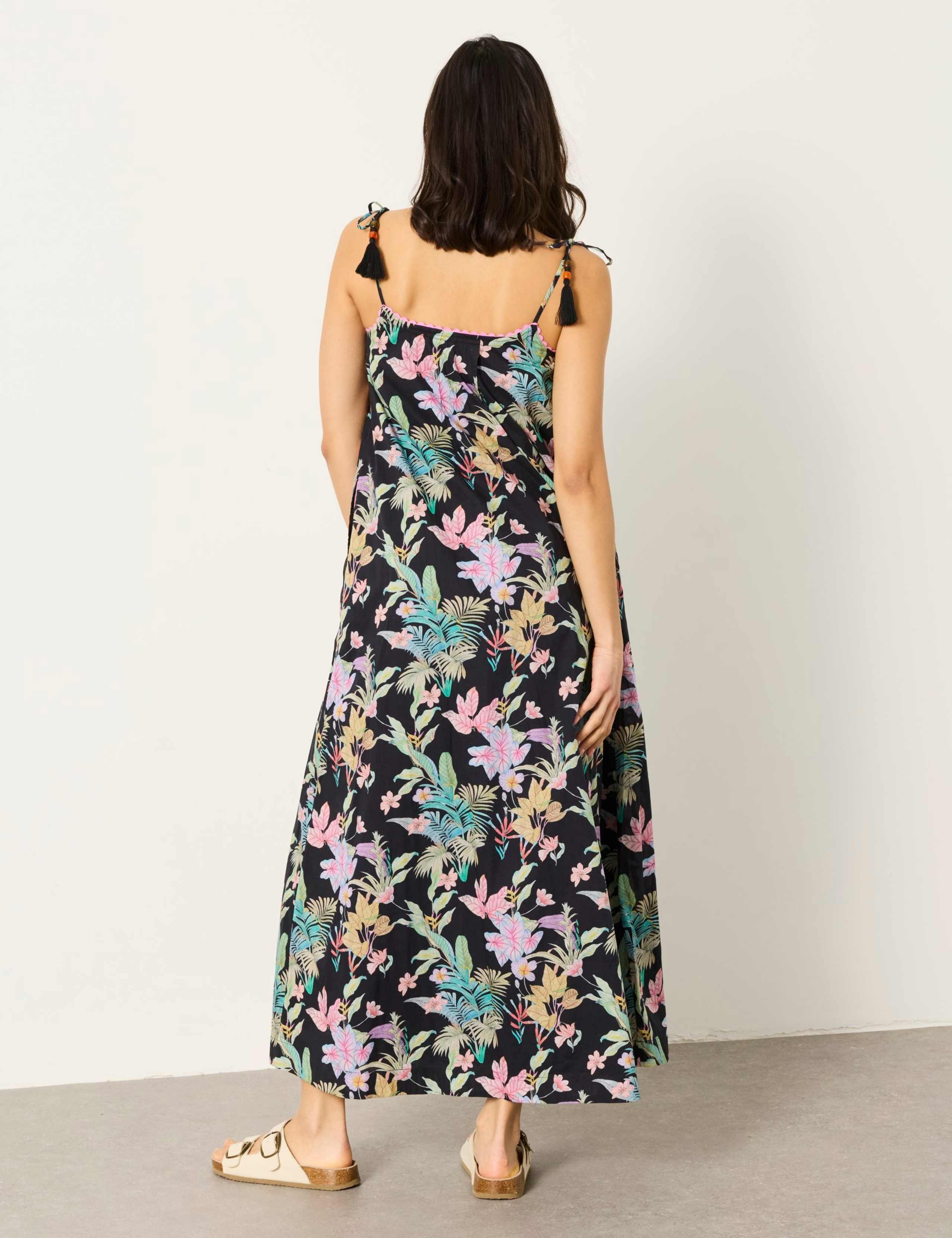 Bea Pure Cotton Tropical Print Maxi Dress 3 of 5