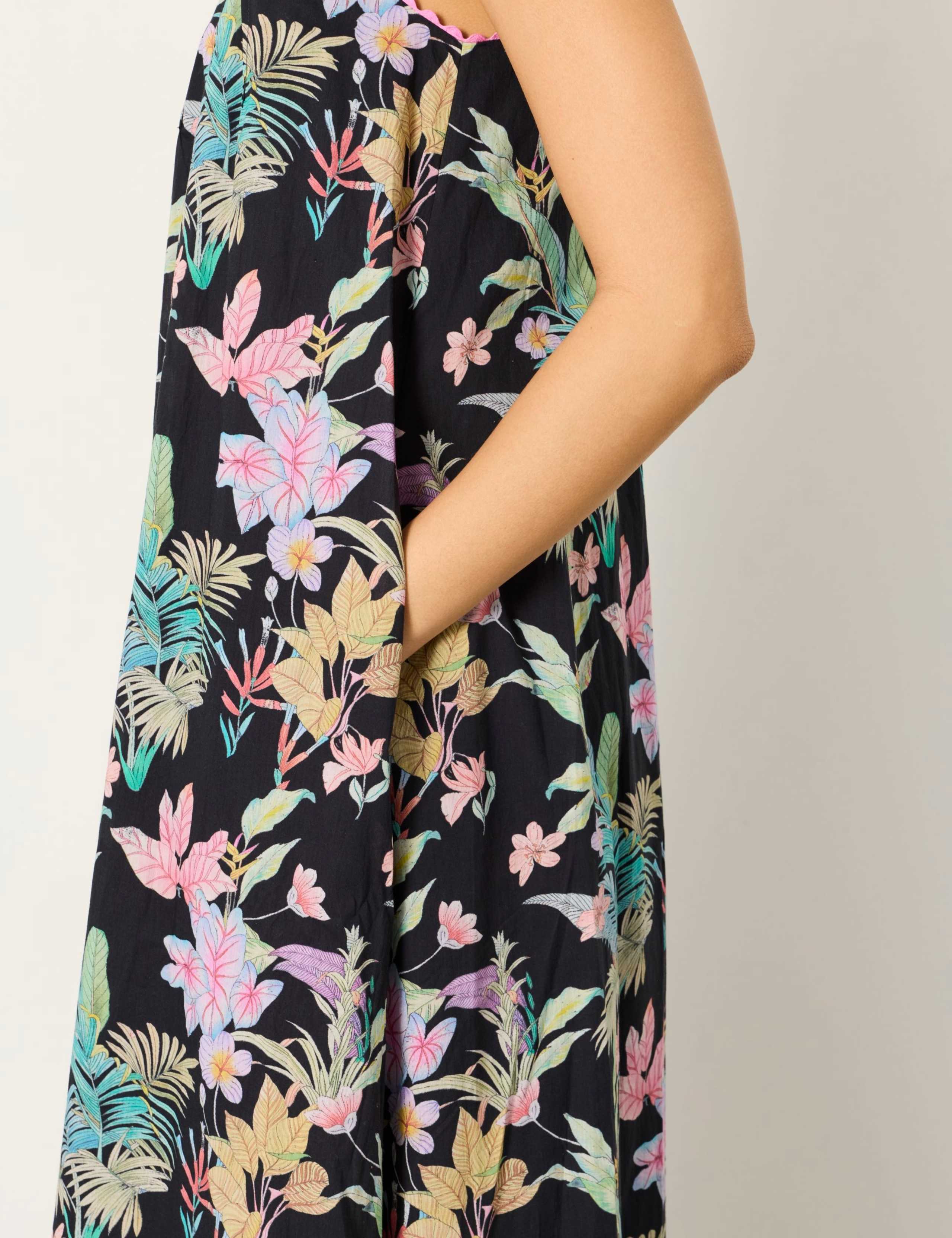 Bea Pure Cotton Tropical Print Maxi Dress 5 of 5