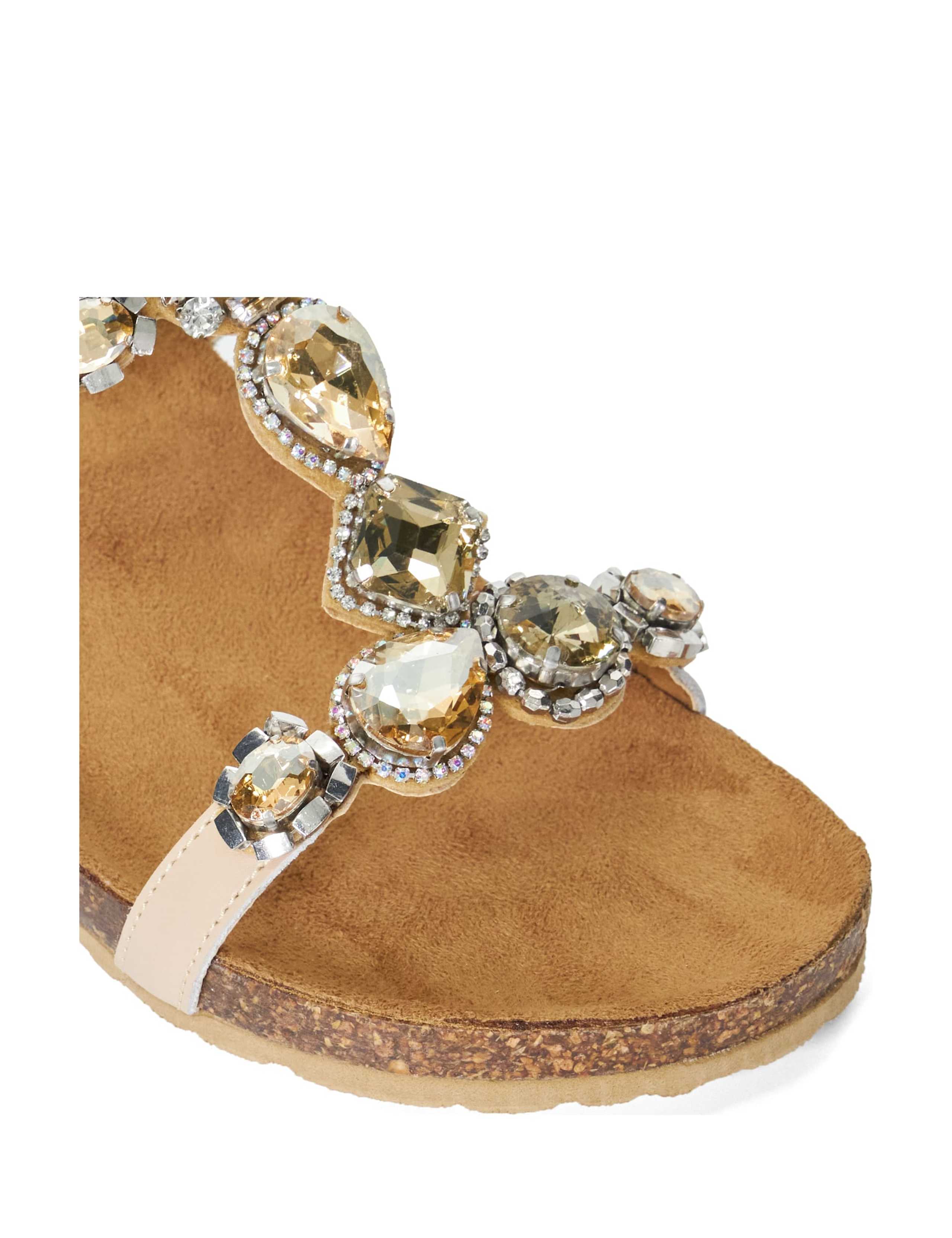 Leather Embellished T Bar Wedge Sandals Dune London M&S