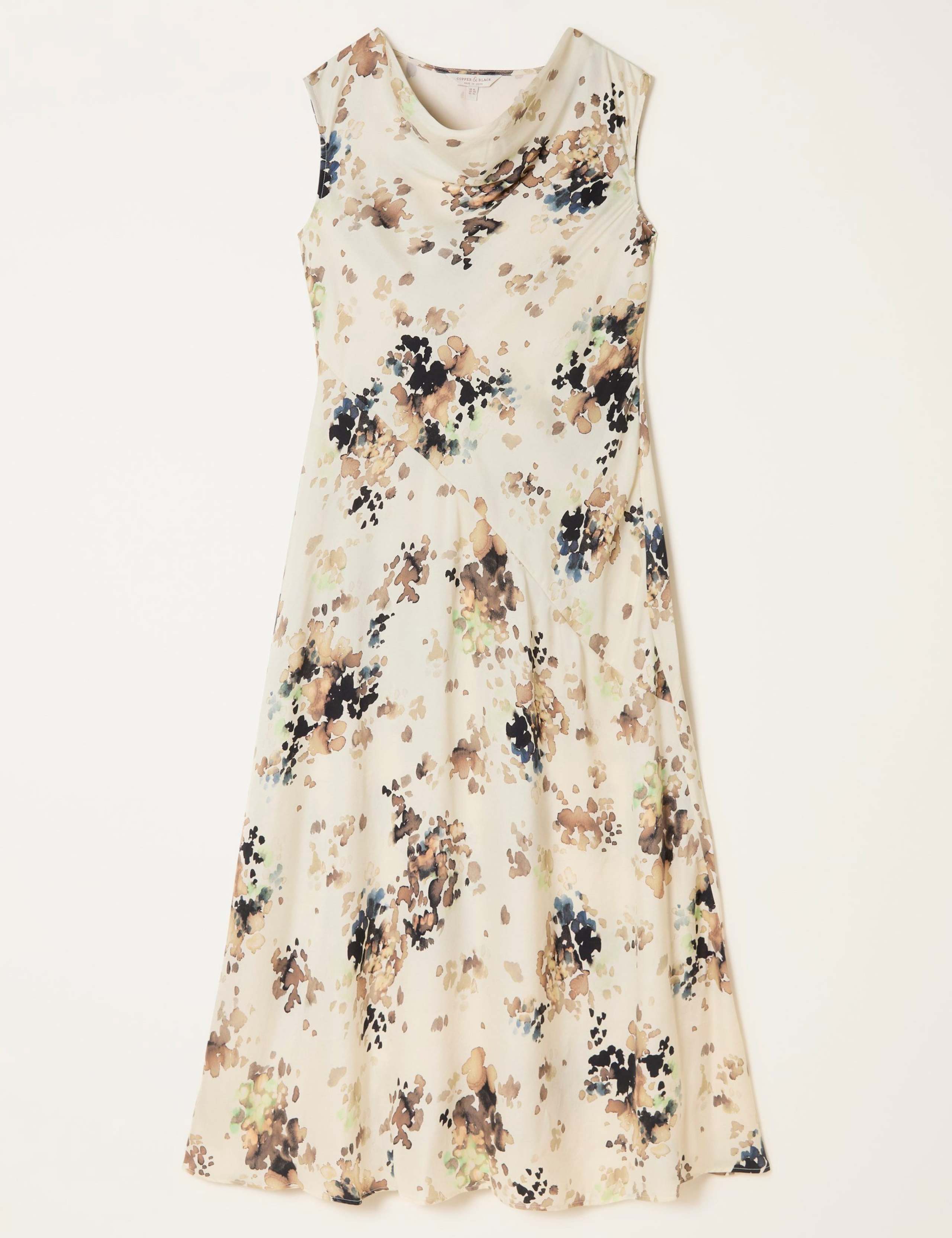 Floral Cowl Neck Midi Skater Dress 2 of 5