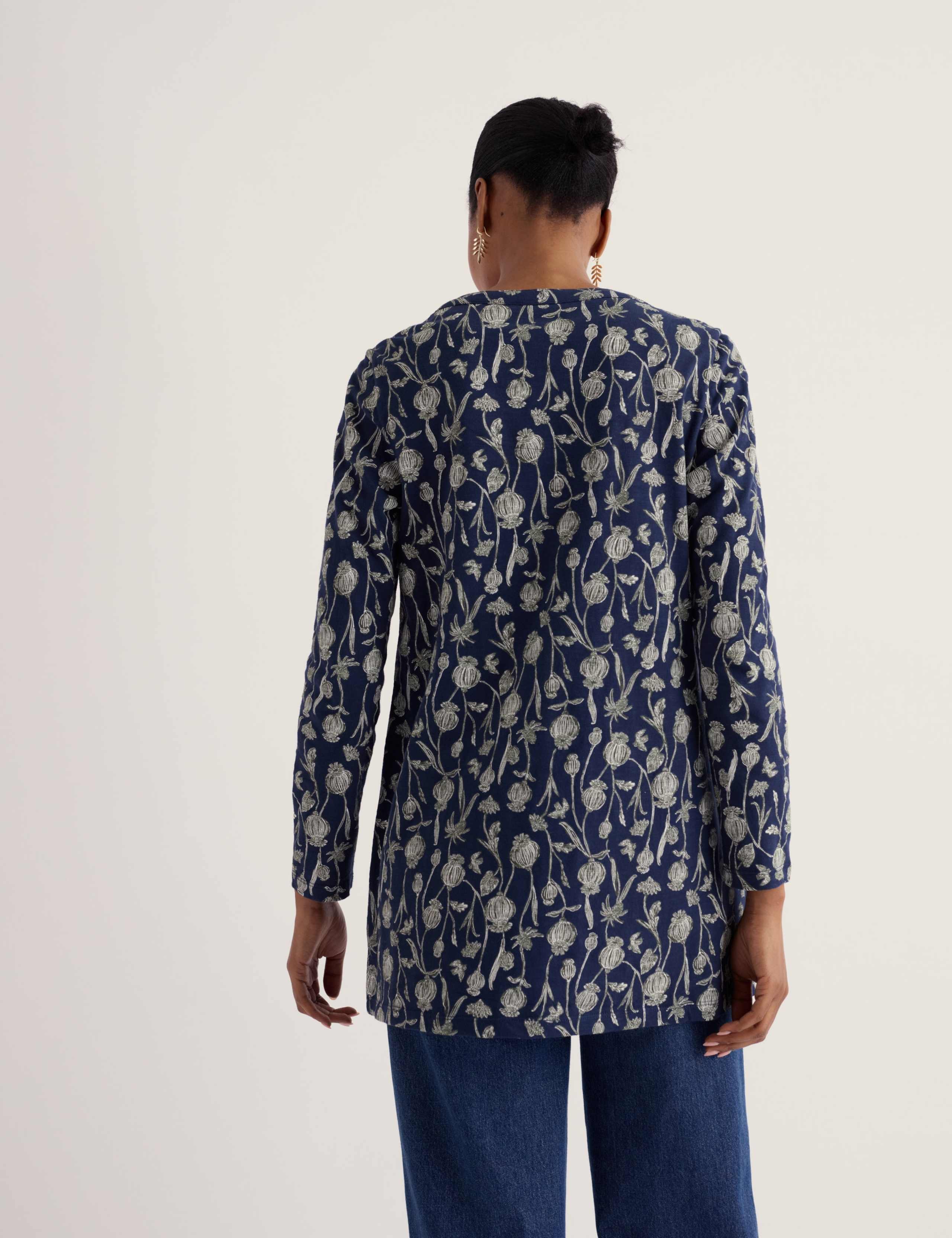 Pure Cotton Floral Notch Neck Tunic 5 of 5