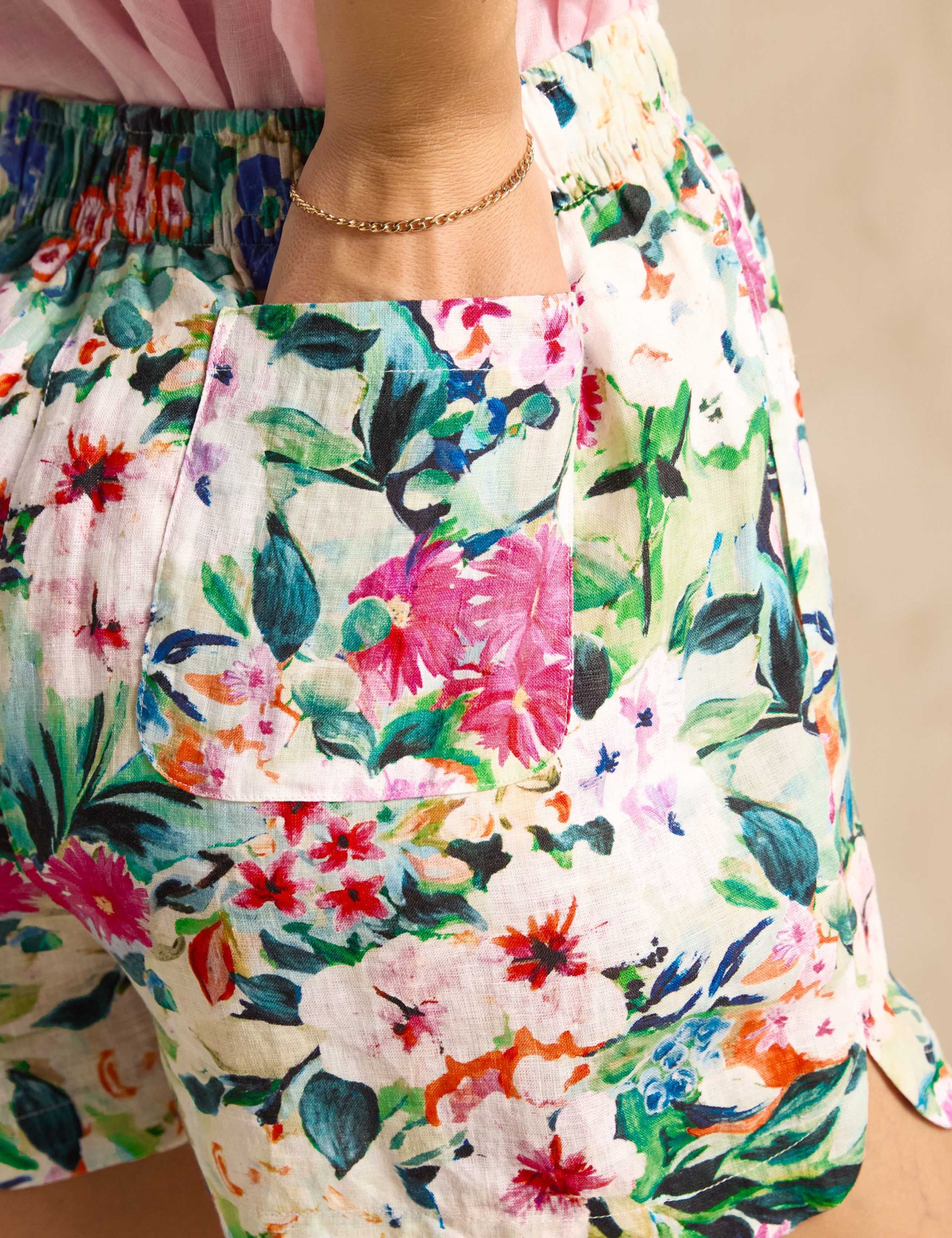 Pure Linen Floral Shorts 7 of 8