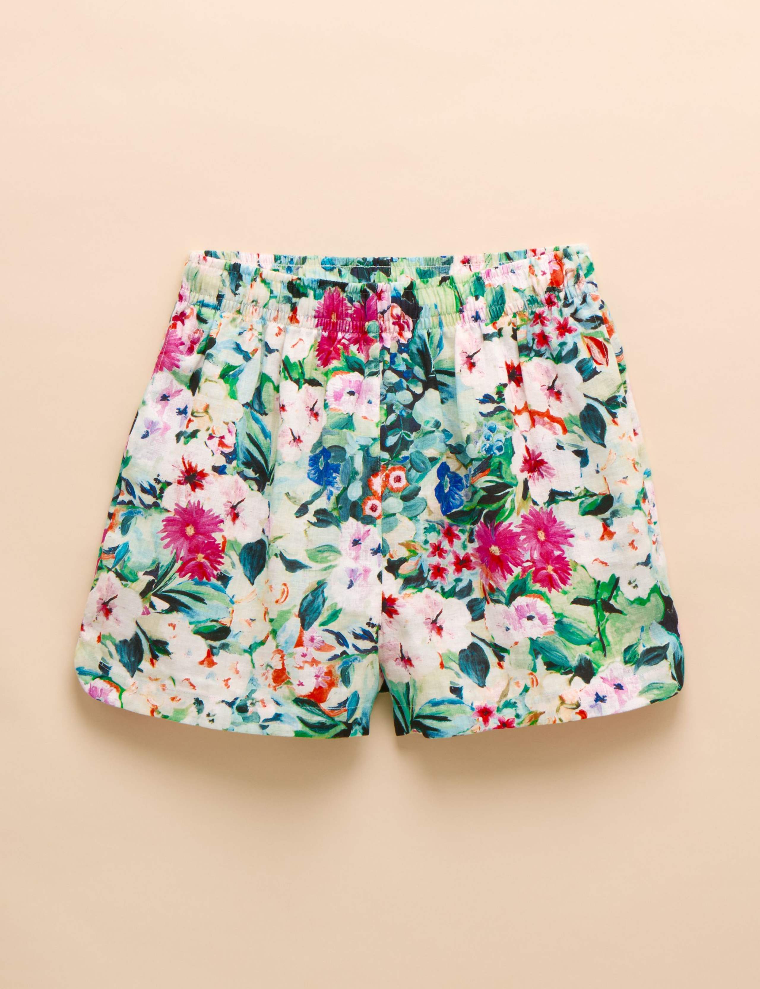 Pure Linen Floral Shorts 2 of 8