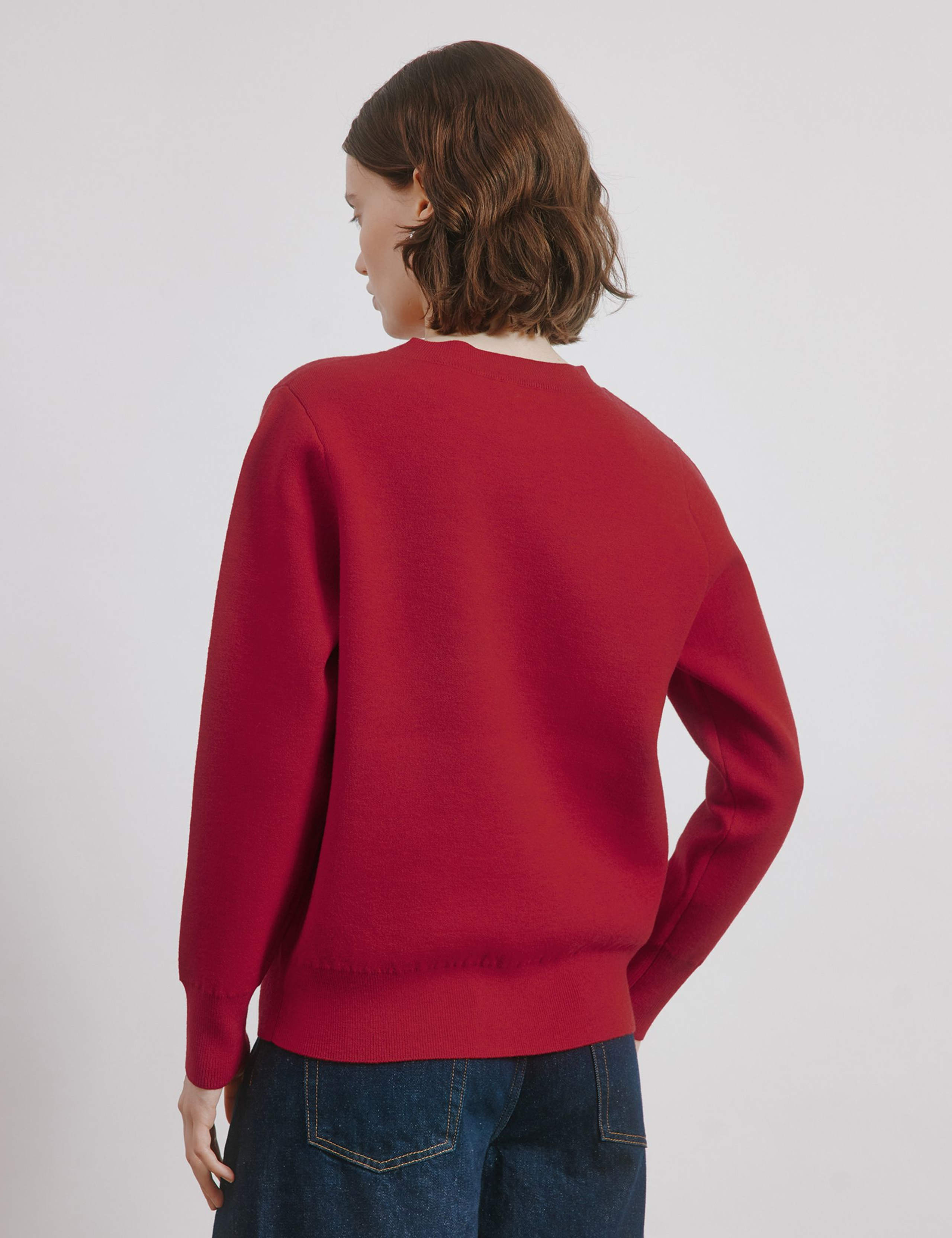 Crew Neck Knitted Sweatshirt with Wool 3 of 4