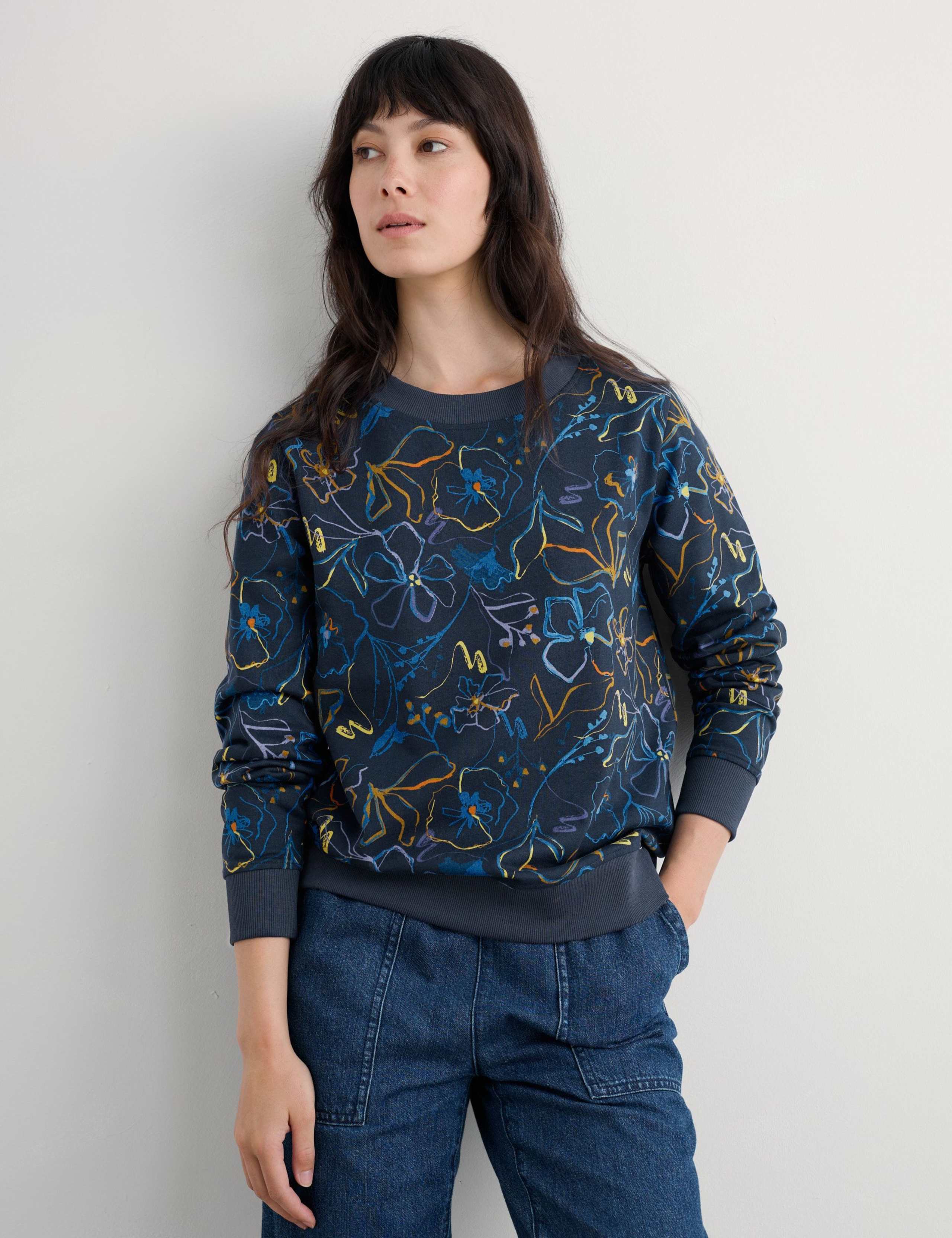 Pure Cotton Floral Crew Neck Sweatshirt 4 of 5