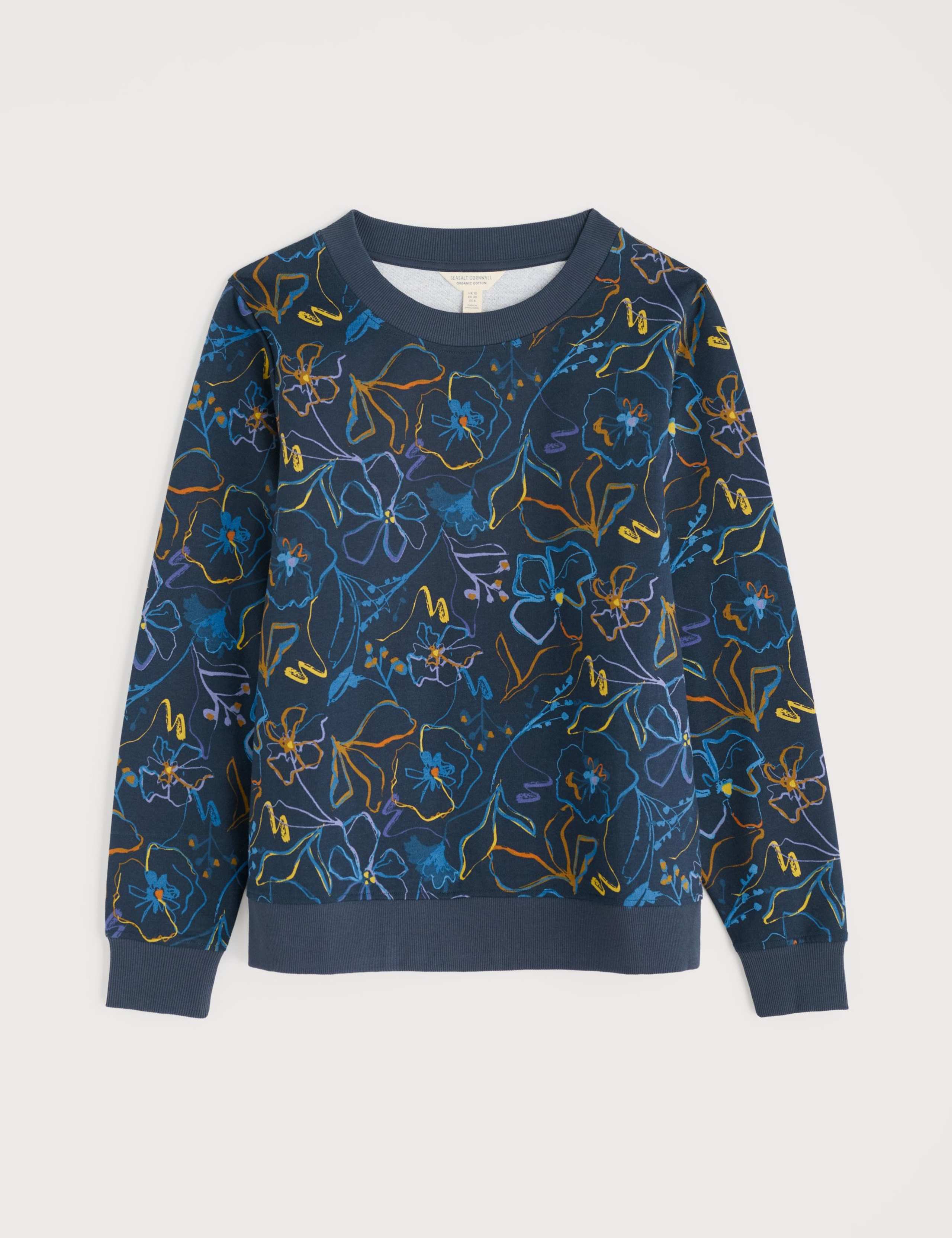 Pure Cotton Floral Crew Neck Sweatshirt 2 of 5