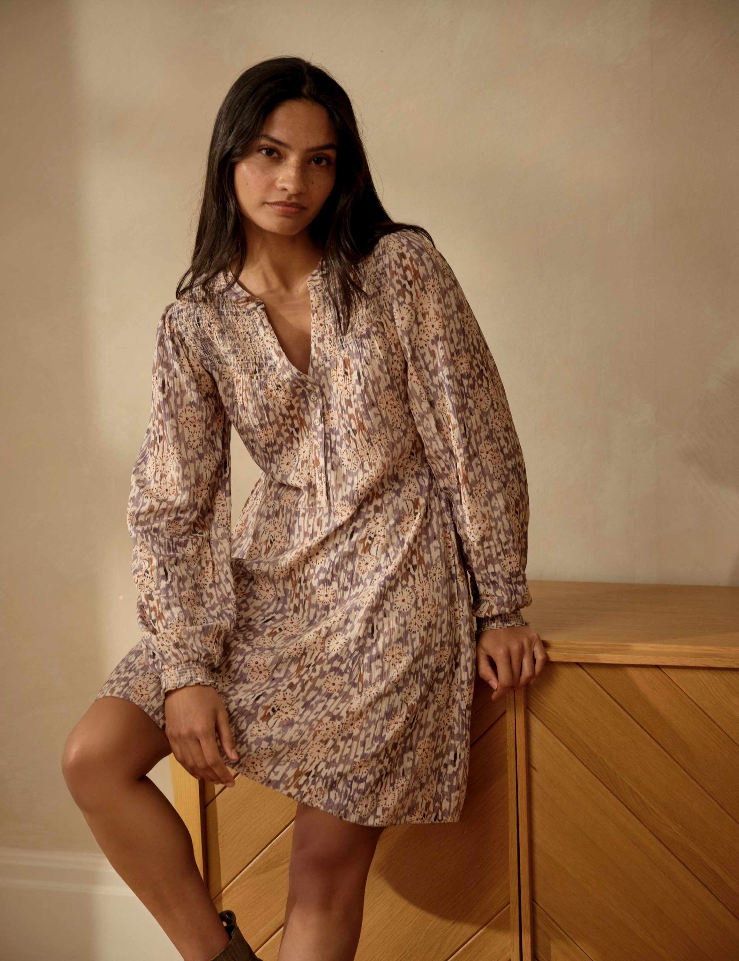 Floral V-Neck Mini Tea Dress 8 of 9