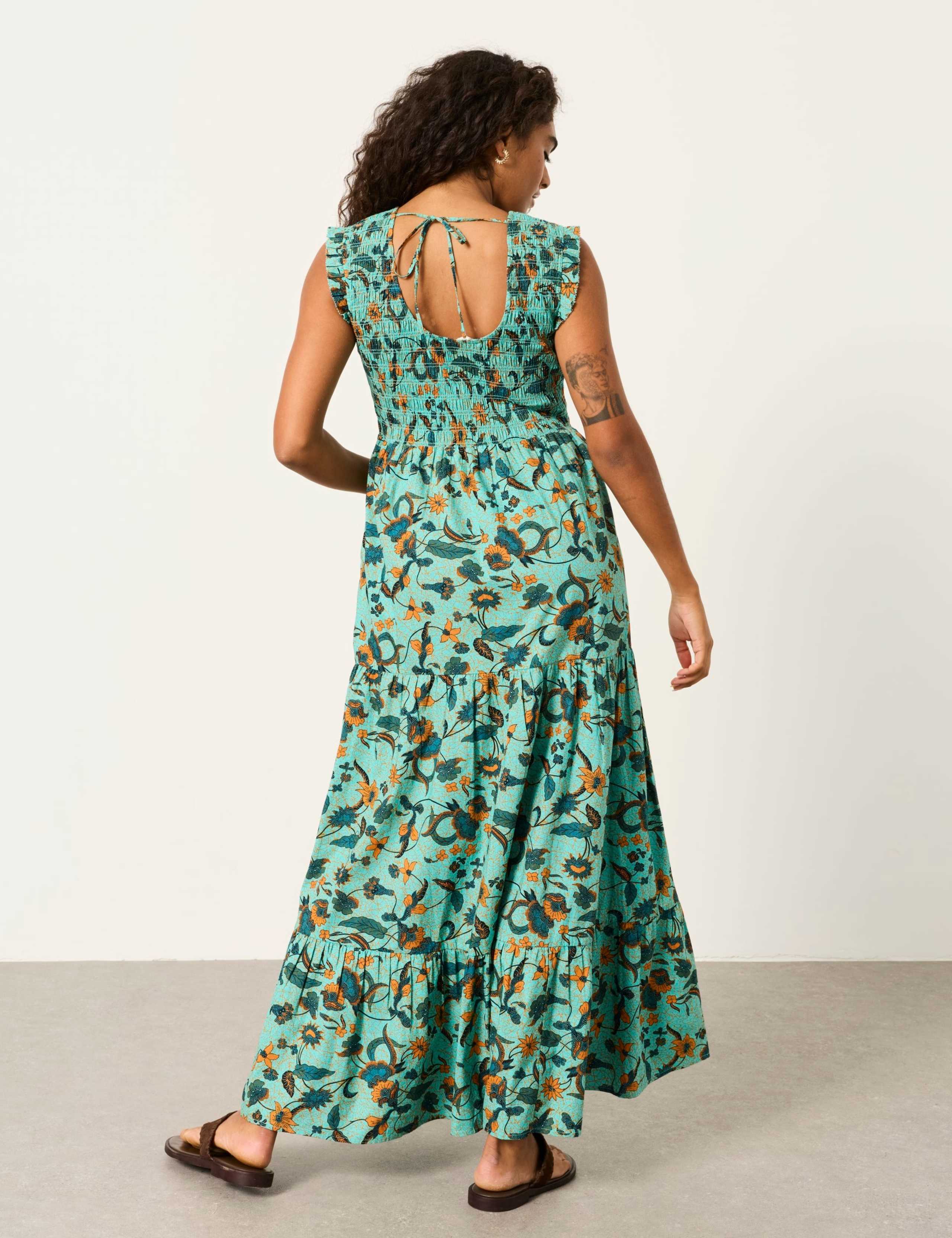 Pure Cotton Floral Maxi Tiered Dress 3 of 6