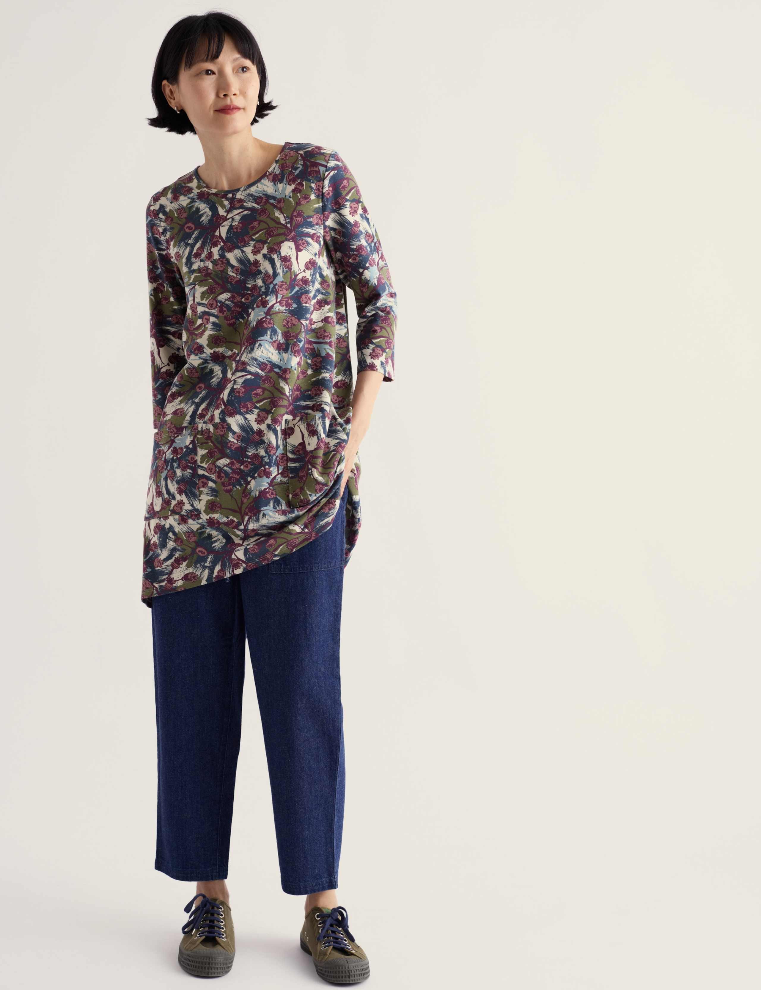 Floral Round Neck Tunic with Cotton 1 of 4