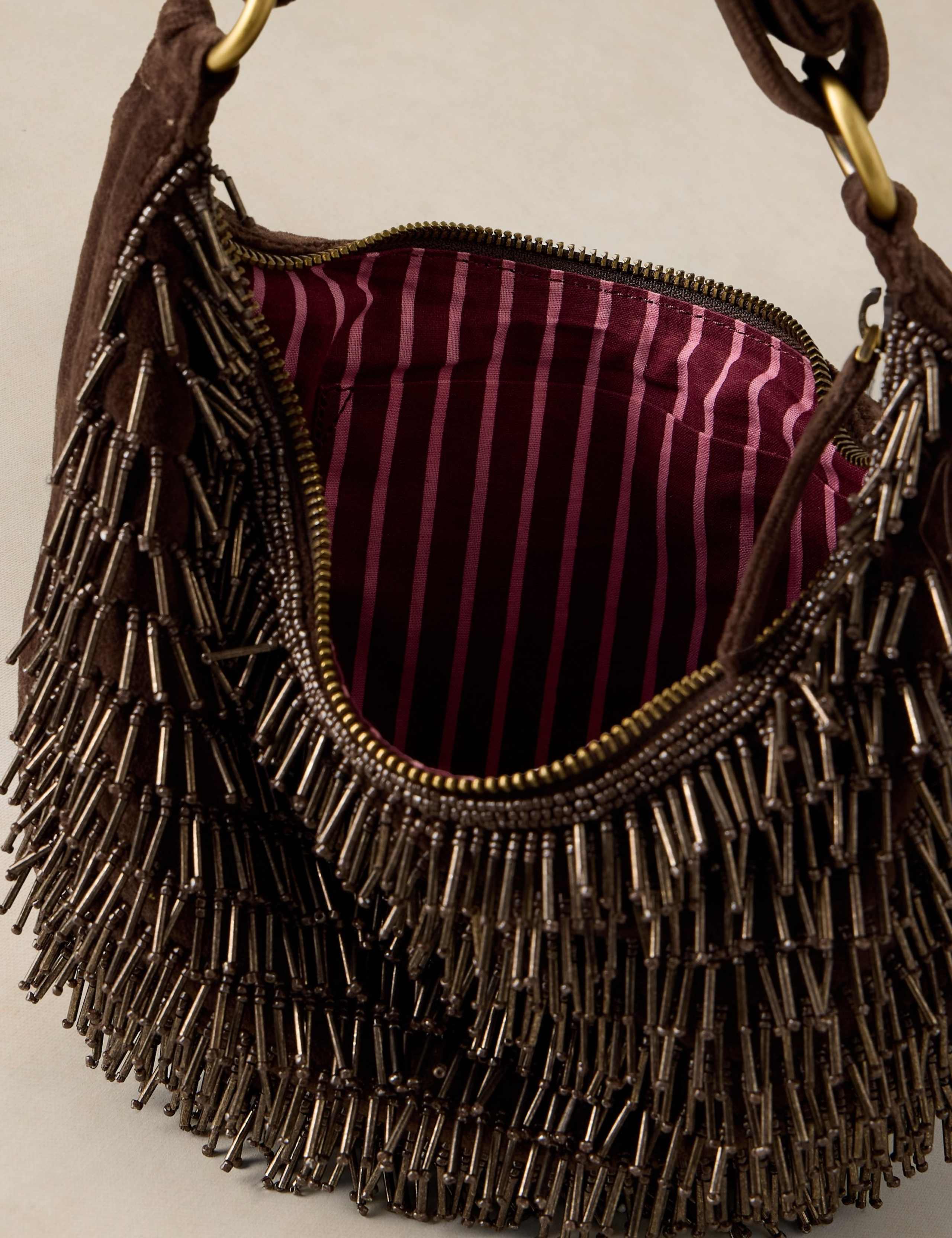 Tia Pure Cotton Fringed Shoulder Bag 4 of 4