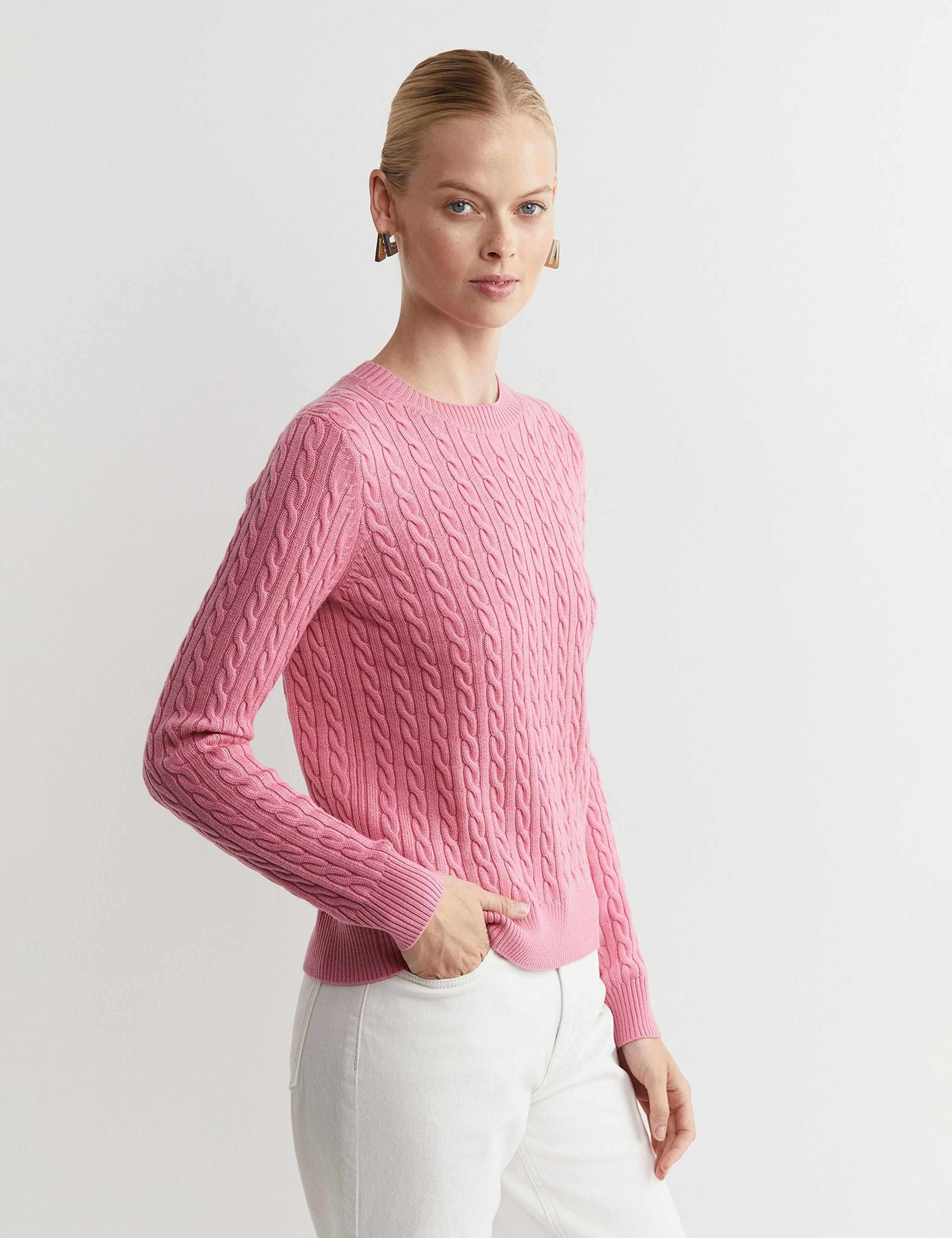 Pure Merino Wool Cable Knit Jumper 3 of 4