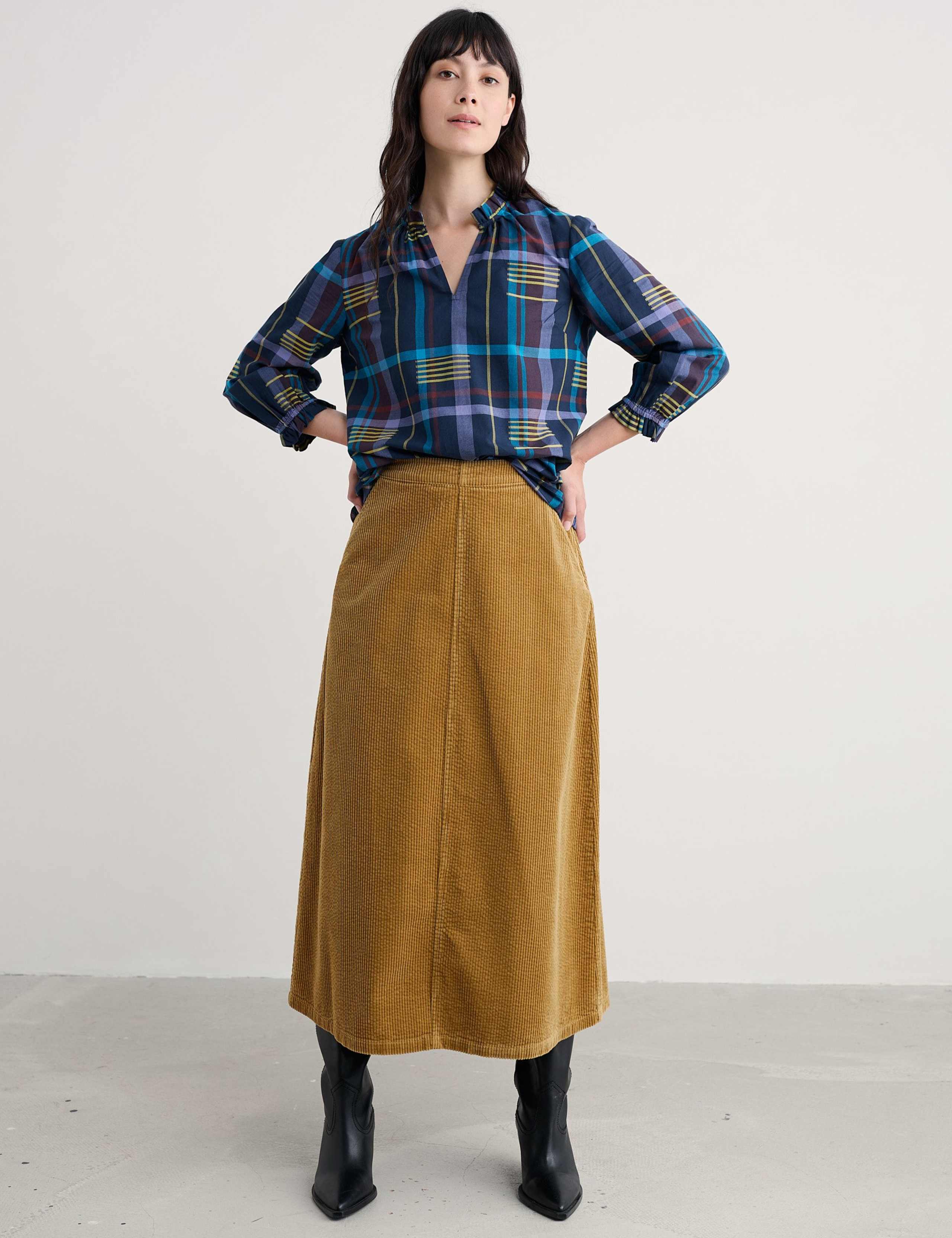 Pure Cotton Checked Relaxed Blosue 3 of 5