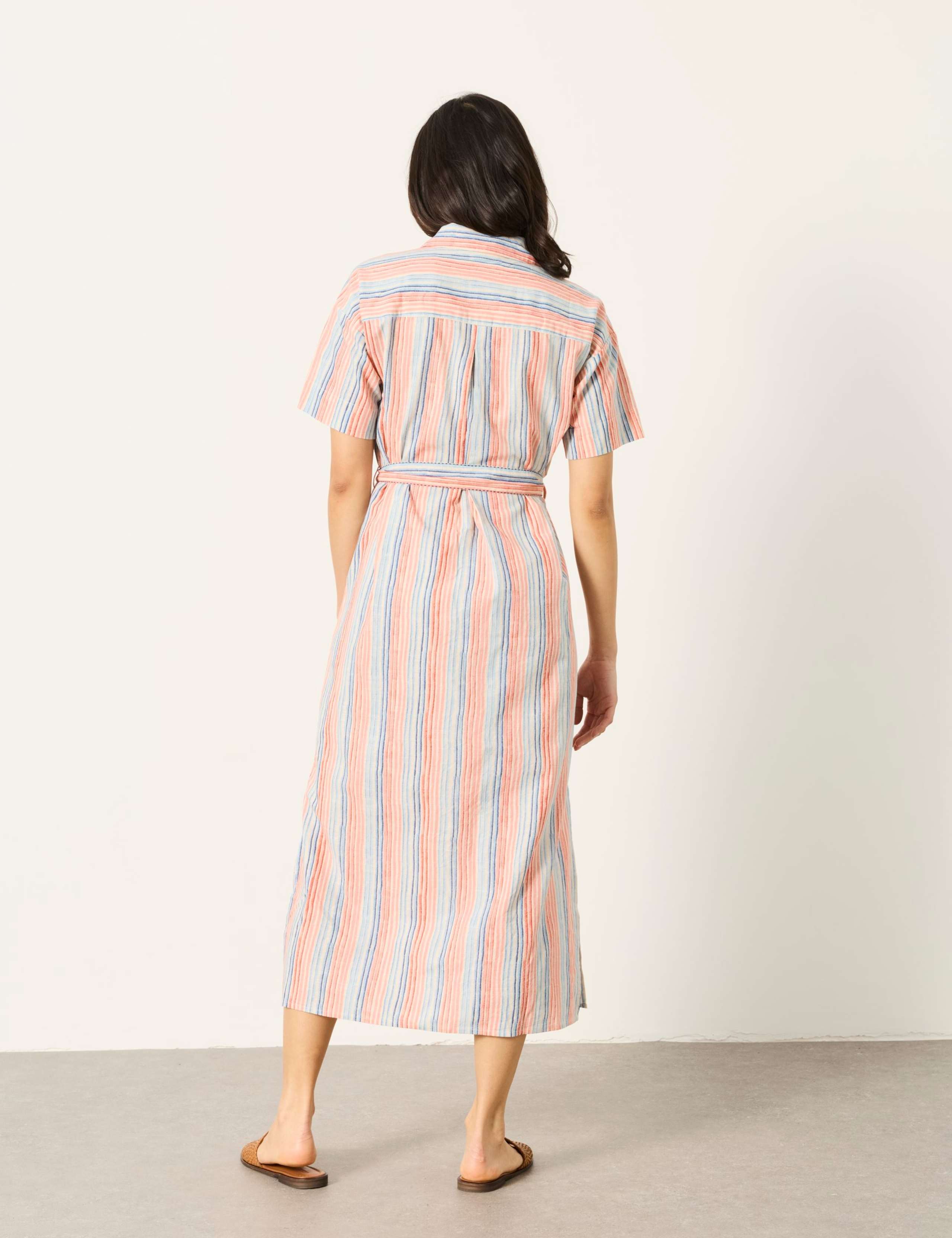 Susie Pure Cotton Striped Midi Shirt Dress 3 of 5