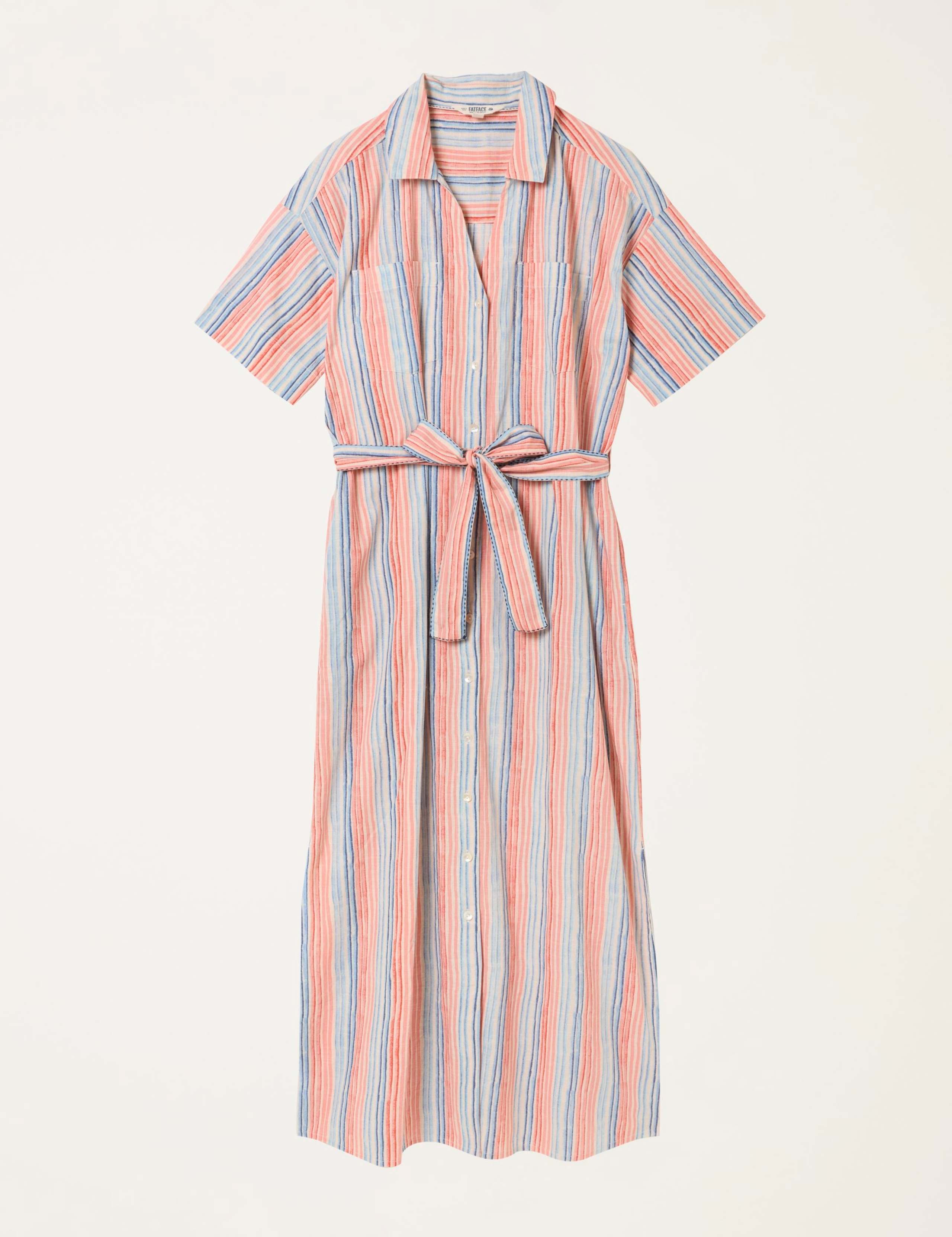Susie Pure Cotton Striped Midi Shirt Dress 2 of 5