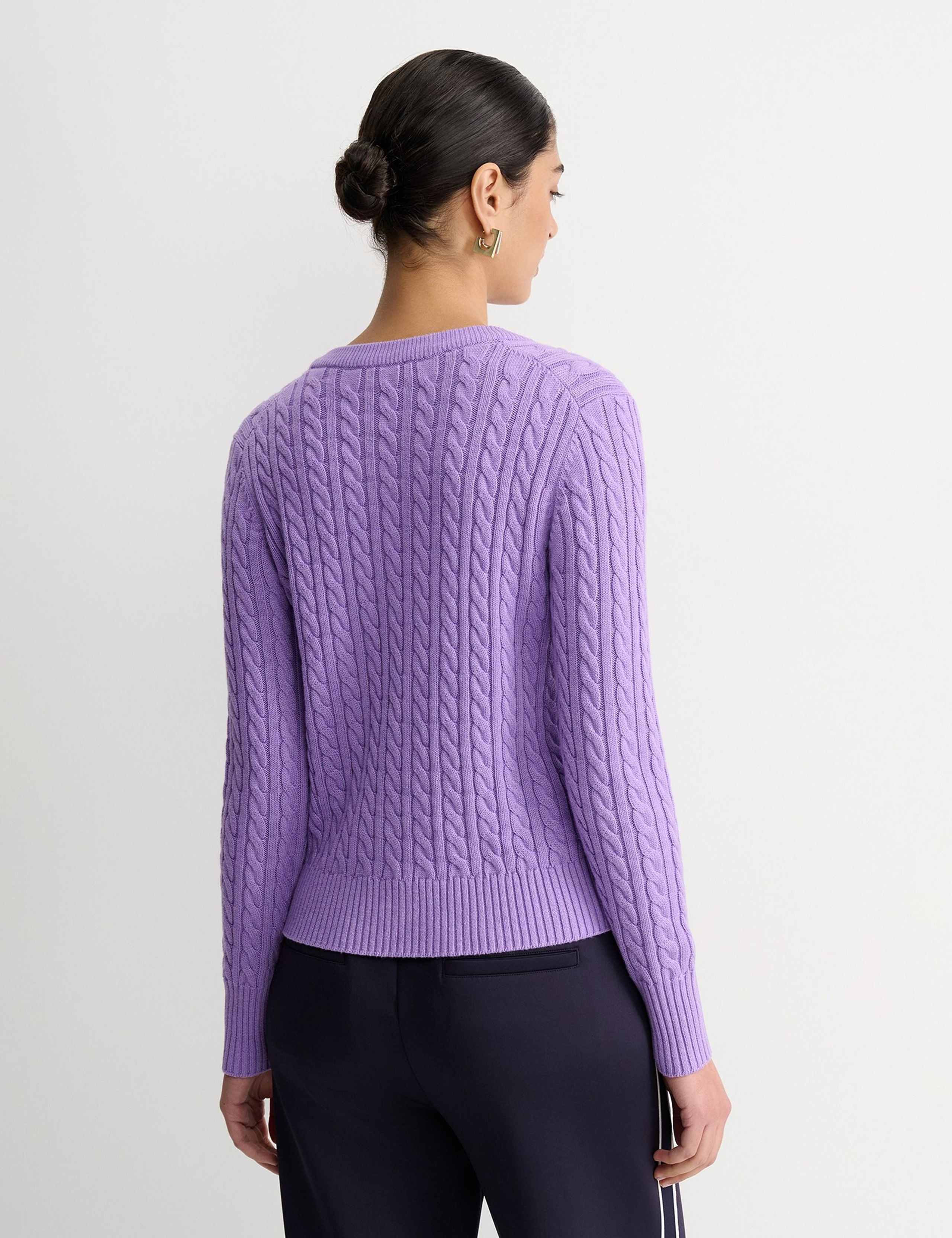 Merino Wool Blend Cable Knit Cardigan 5 of 5